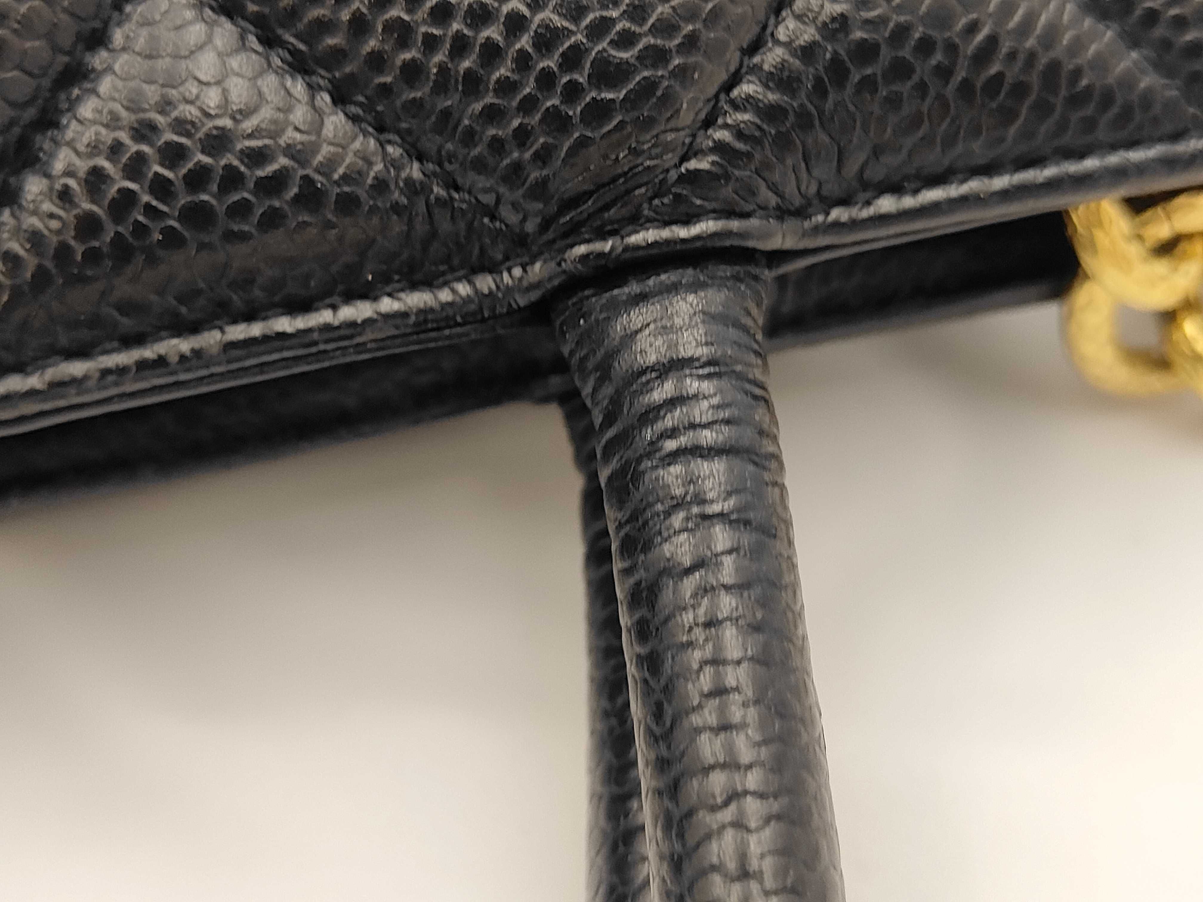 Caviar Skin Reissue Tote Bag (Black) — view 5