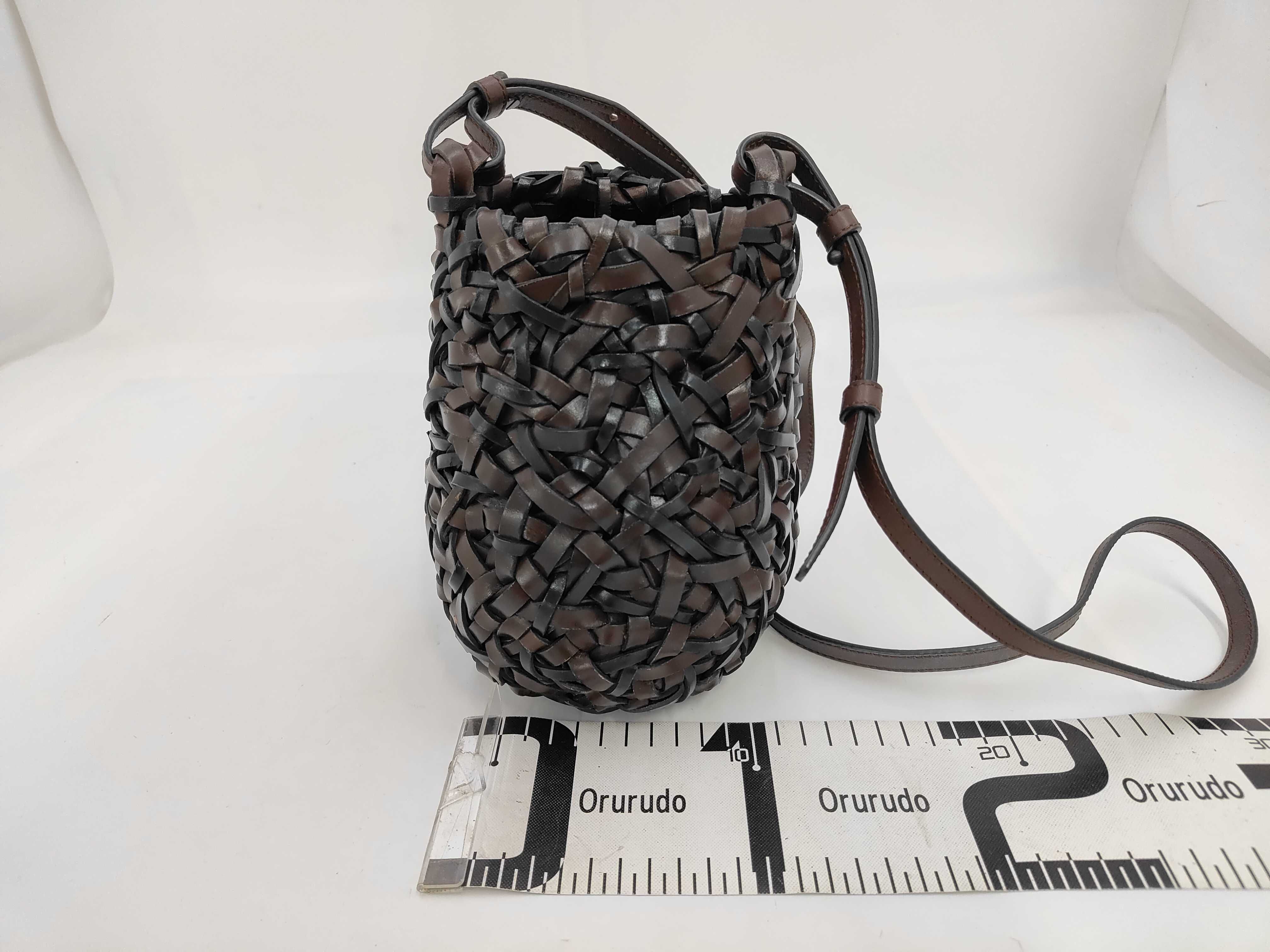 Brown Calfskin Nest Basket Bag Small Shoulder Bag — view 2