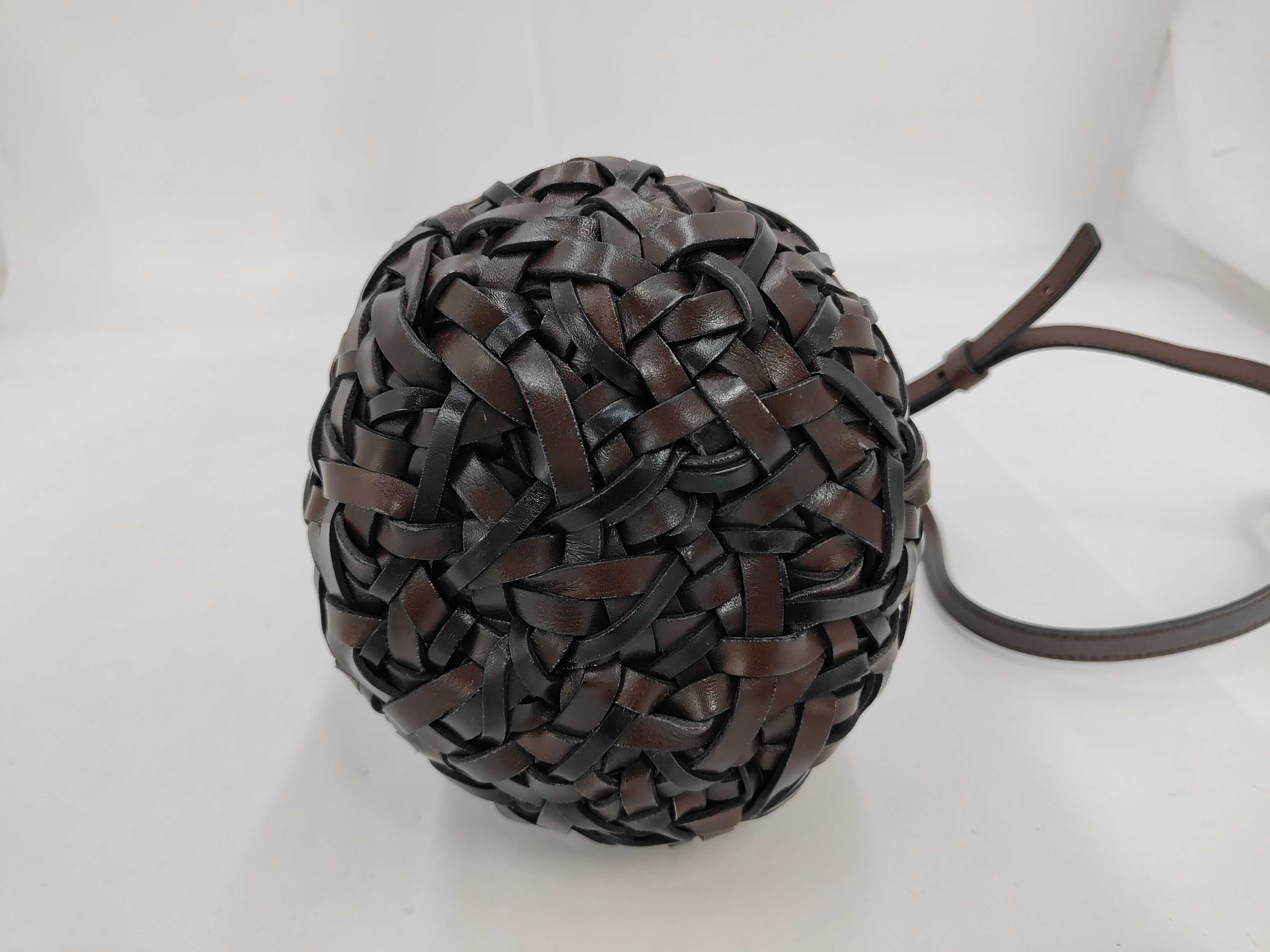 Brown Calfskin Nest Basket Bag Small Shoulder Bag — view 4