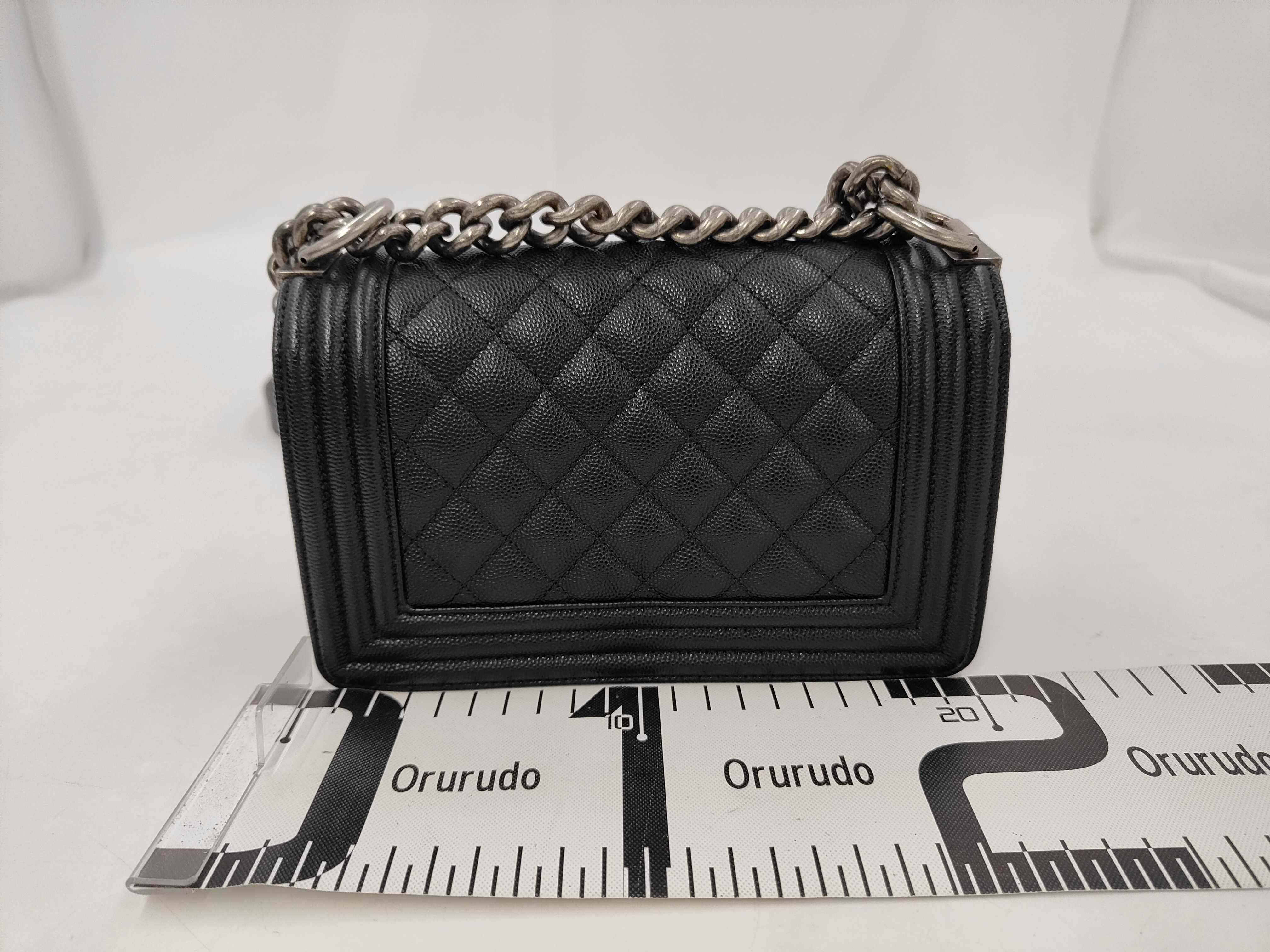 Boy Chanel Chain Shoulder Bag, Black Caviar Leather, Antique Silver Hardware. — view 2