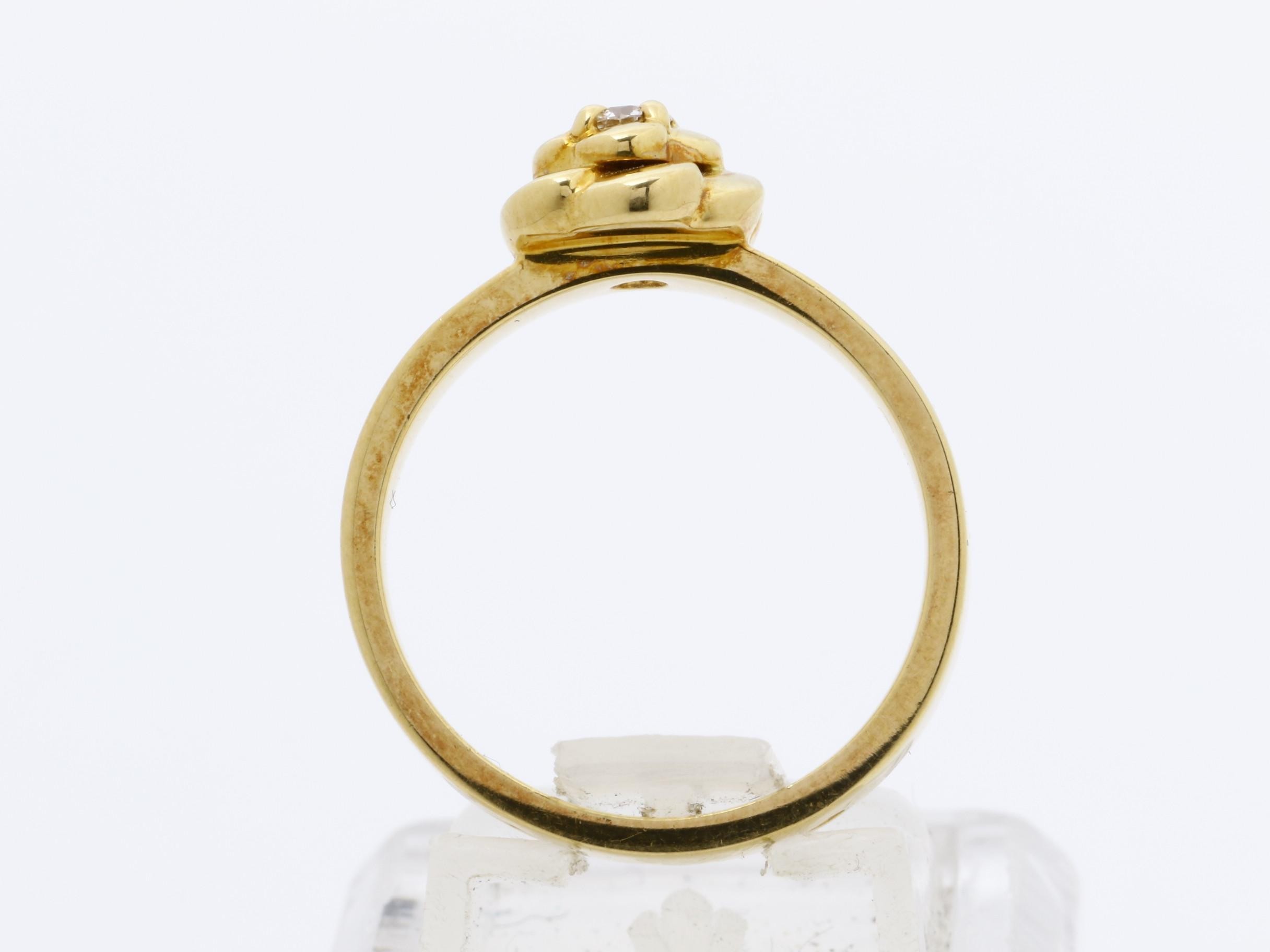 Camellia Diamond Ring, 750YG, 6.5g, Size #12 — view 5