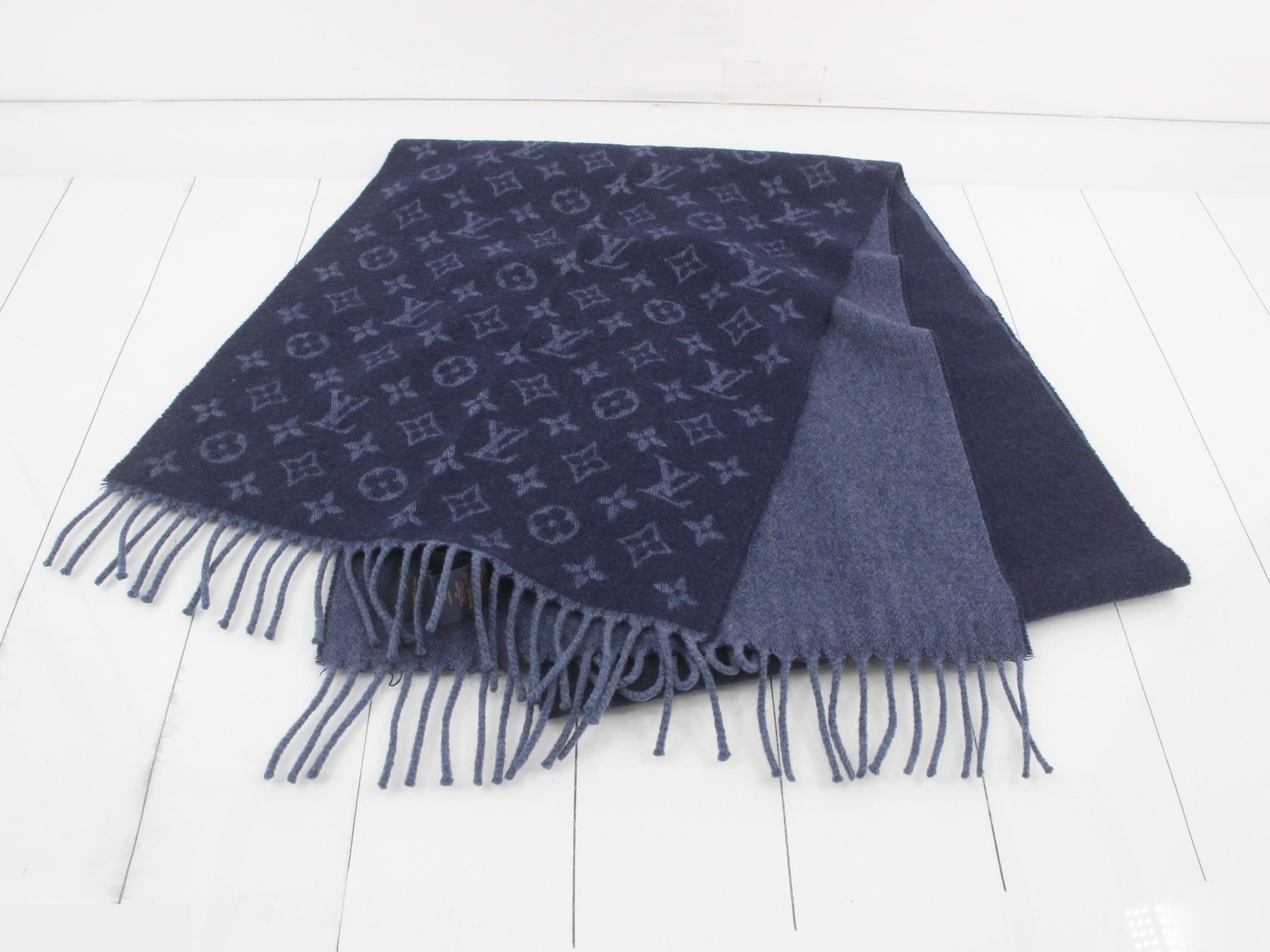 Monogram stole, with tag, blue. — view 2
