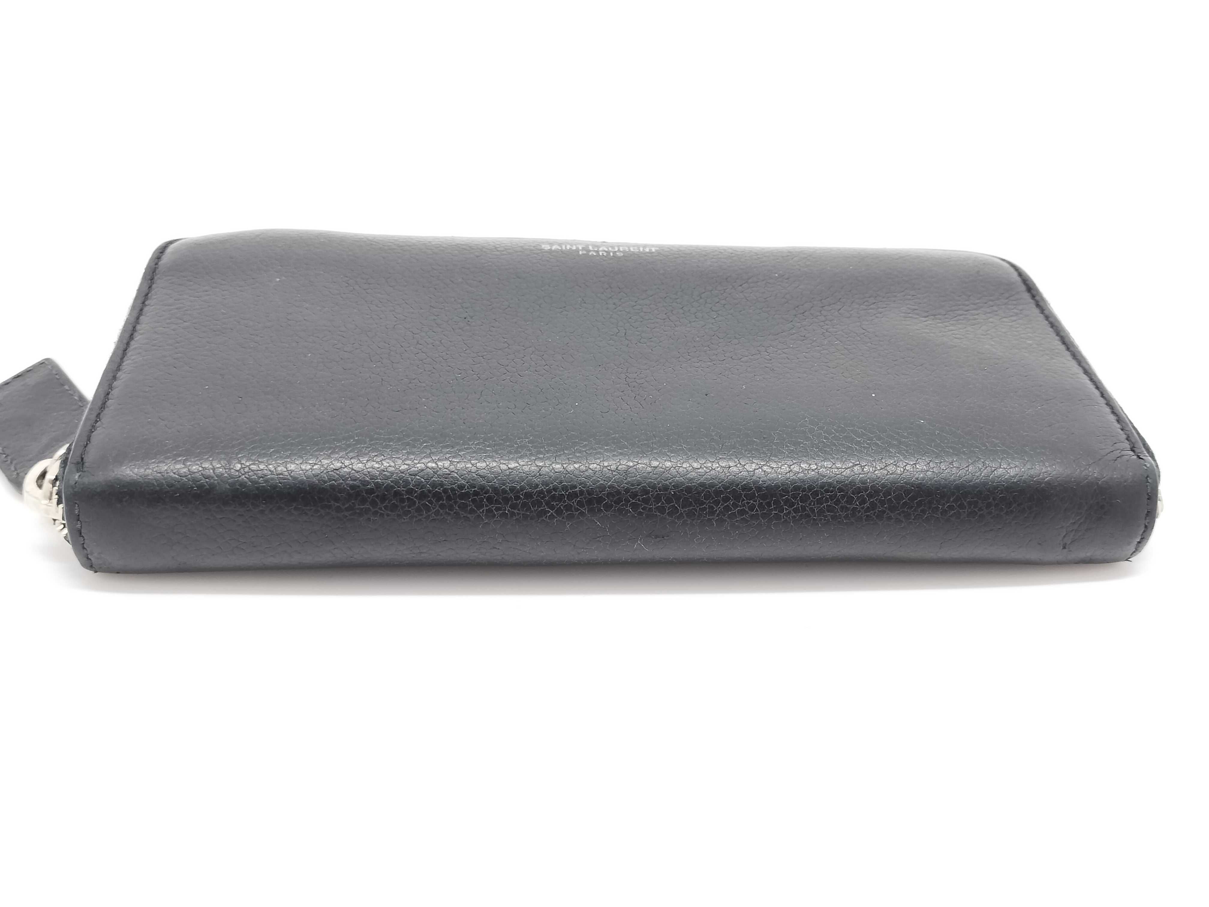 Leather Round Zip Long Wallet — view 4