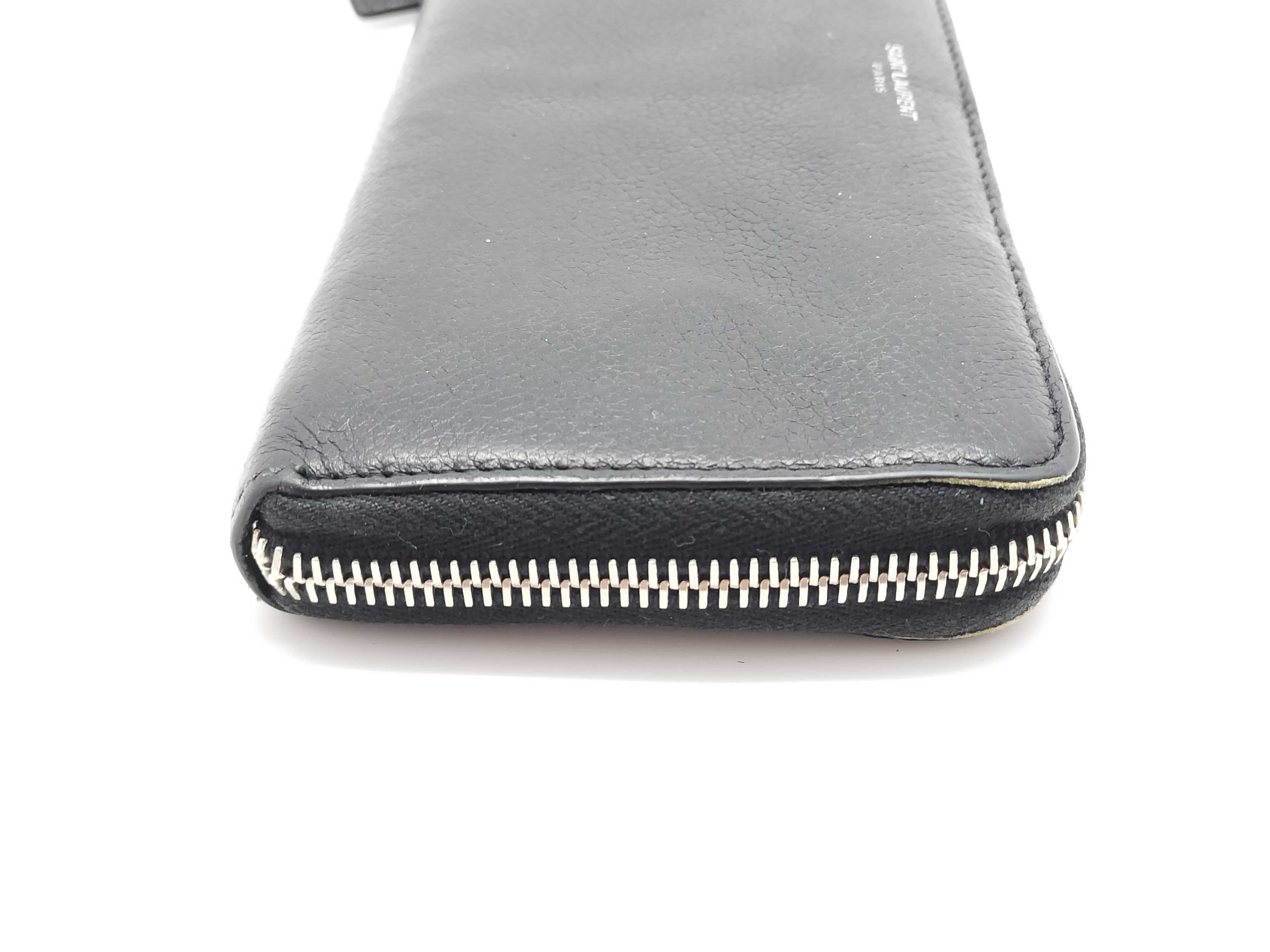 Leather Round Zip Long Wallet — view 5