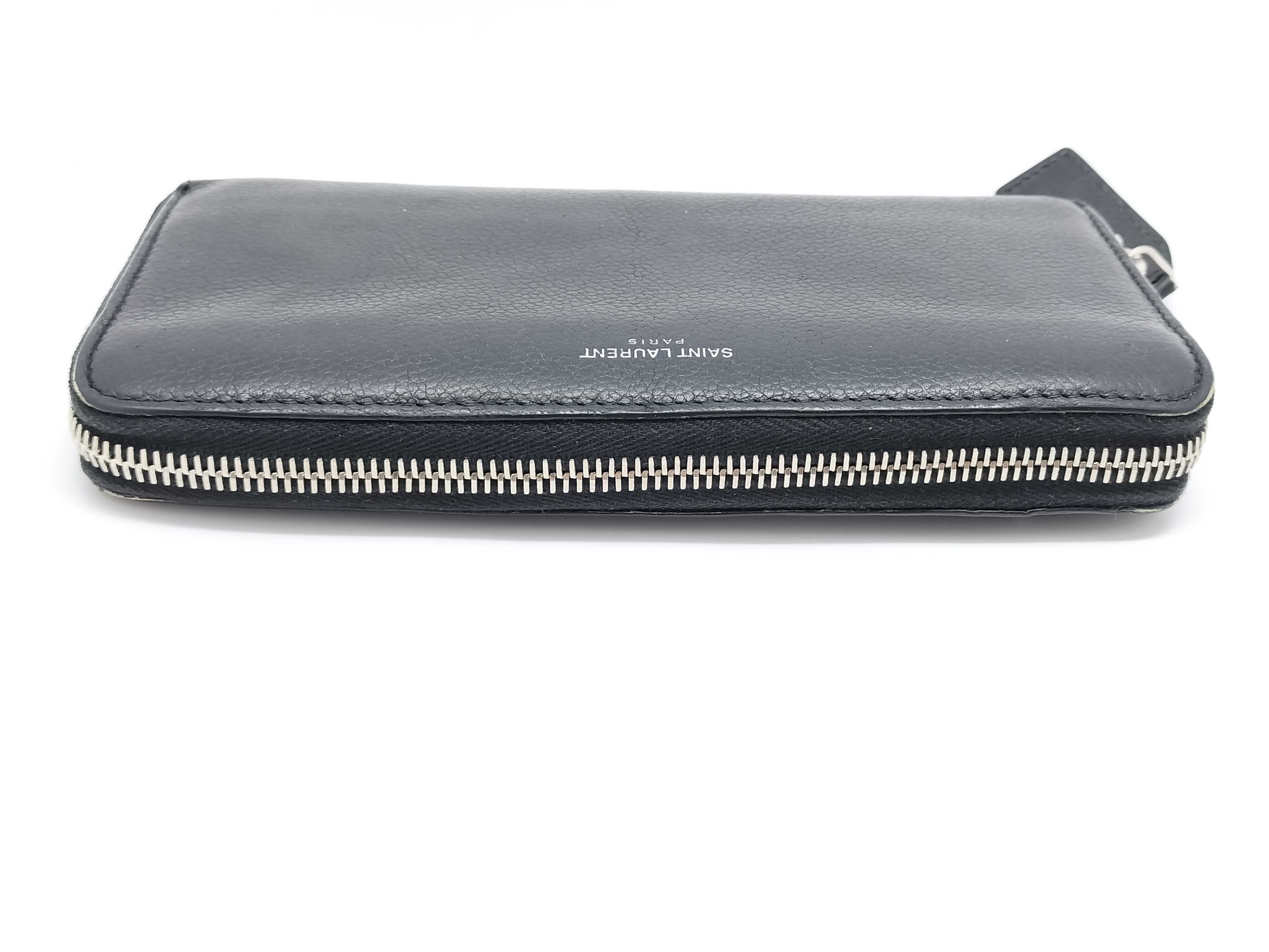 Leather Round Zip Long Wallet — view 6