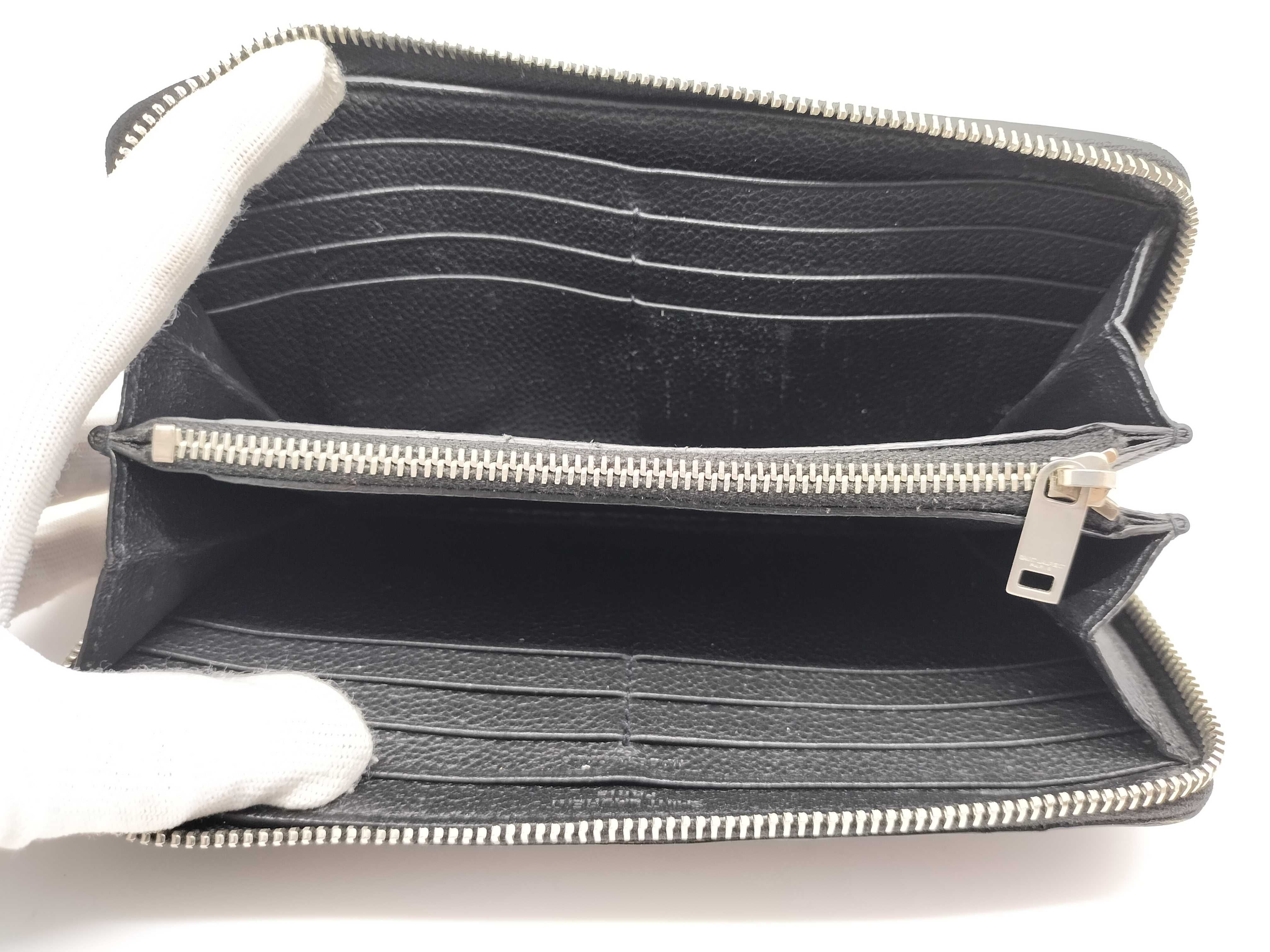 Leather Round Zip Long Wallet — view 9