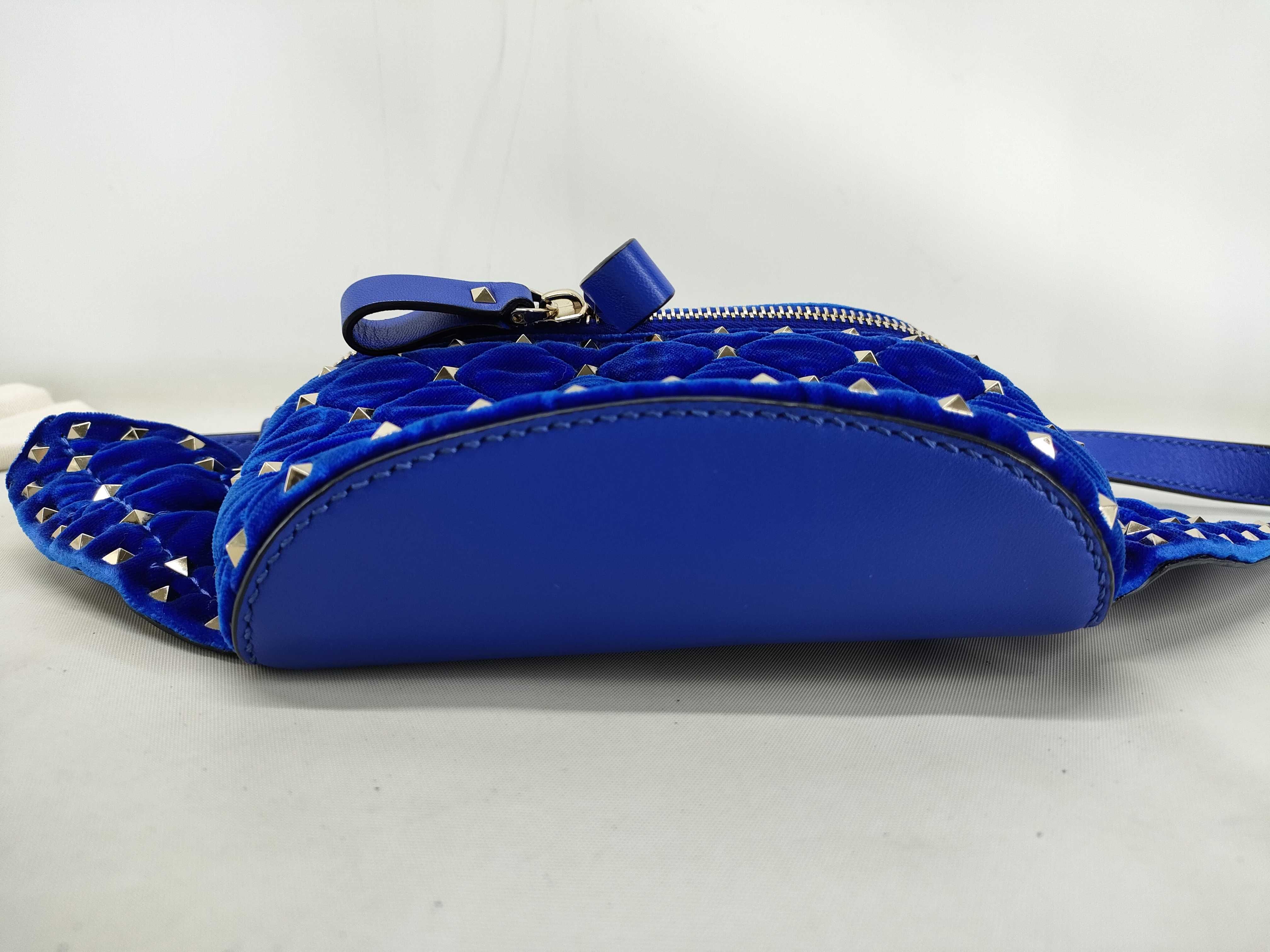 Rockstud Blue Velour Leather Waist Bag (Includes spare studs, dust bag, and booklet) — view 3