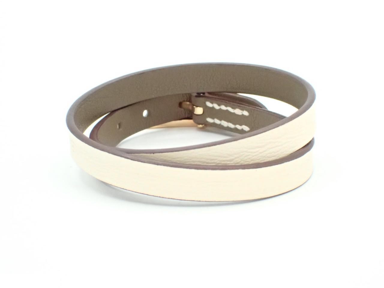 Bracelet, B-A-P, leather, white, wrist circumference approximately 16cm — view 2