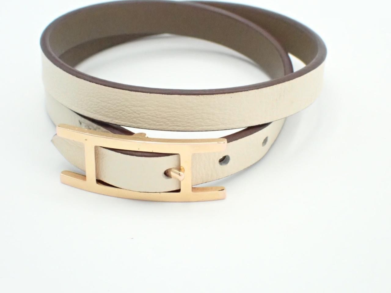 Bracelet, B-A-P, leather, white, wrist circumference approximately 16cm — view 3