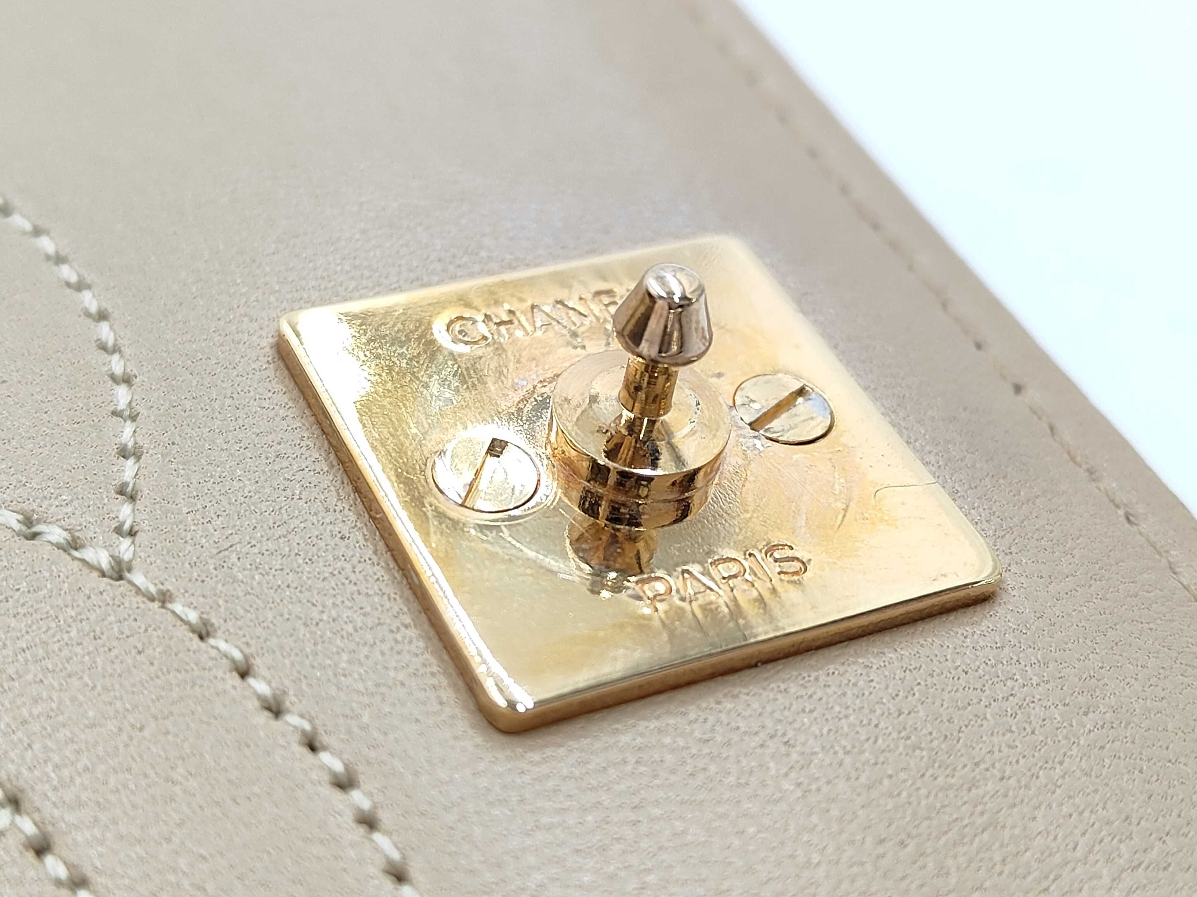 Lambskin Push-Lock Matelassé Chain Shoulder Bag (with repair seal) — view 11