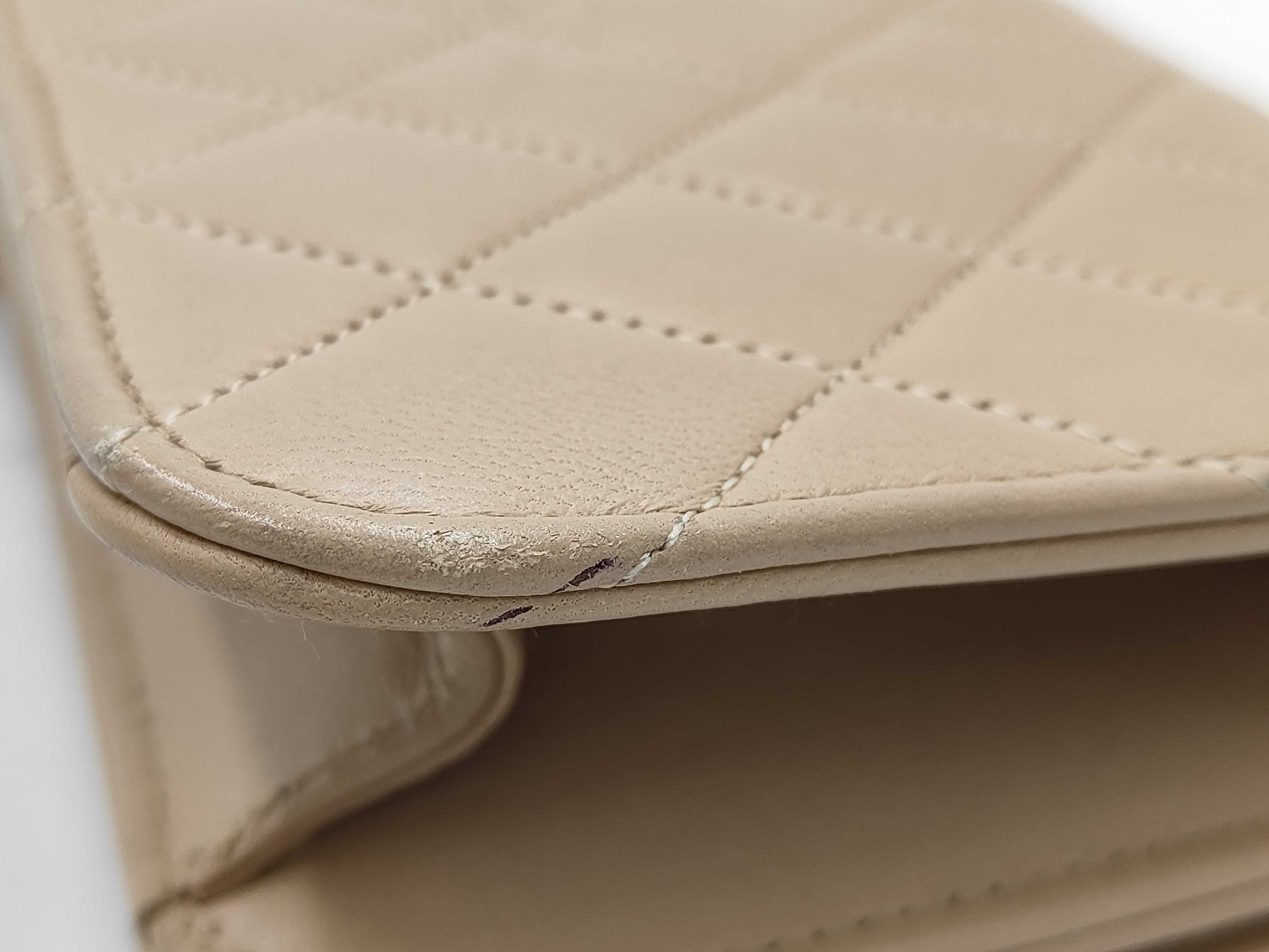 Lambskin Push-Lock Matelassé Chain Shoulder Bag (with repair seal) — view 13