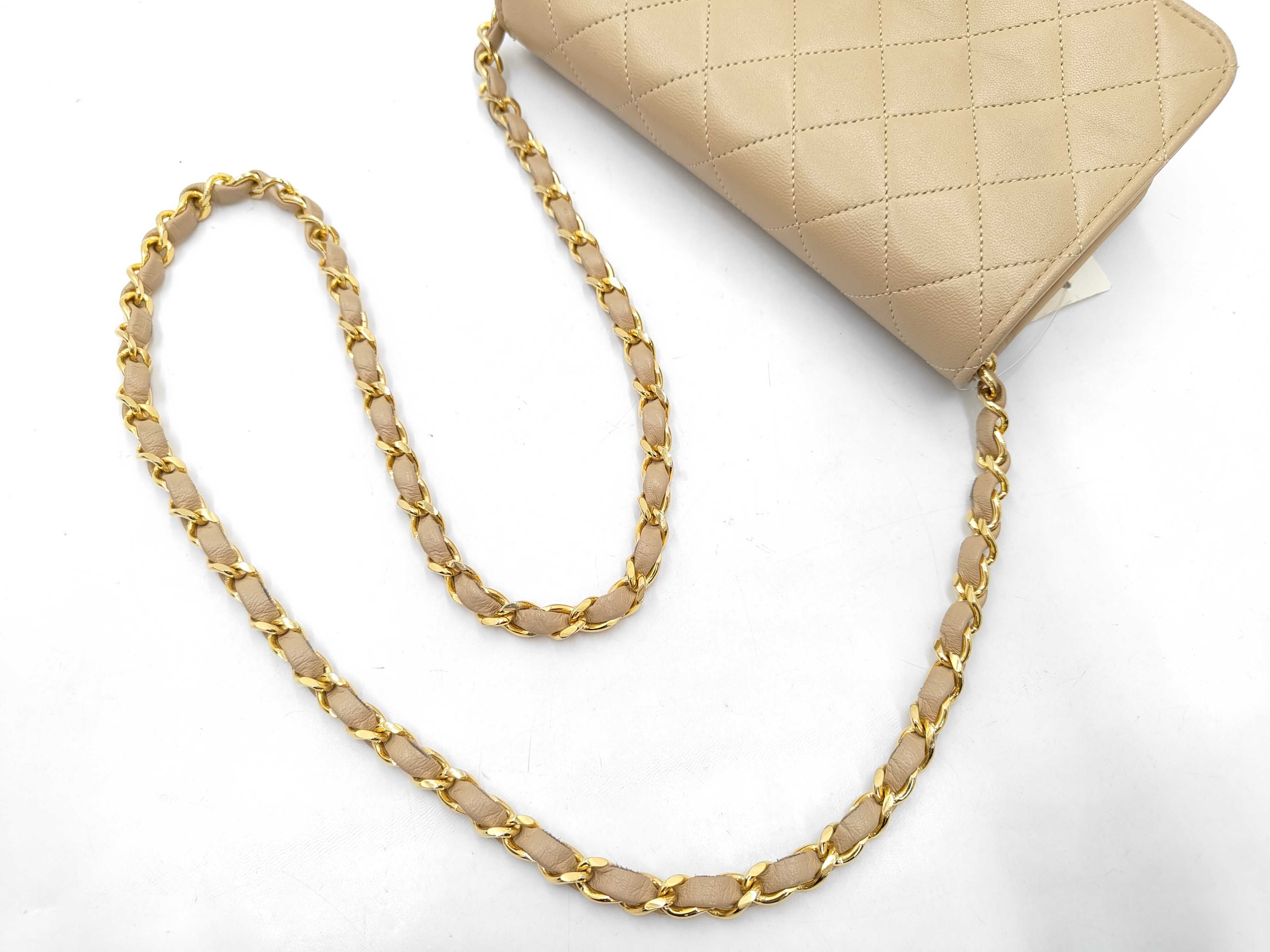 Lambskin Push-Lock Matelassé Chain Shoulder Bag (with repair seal) — view 3