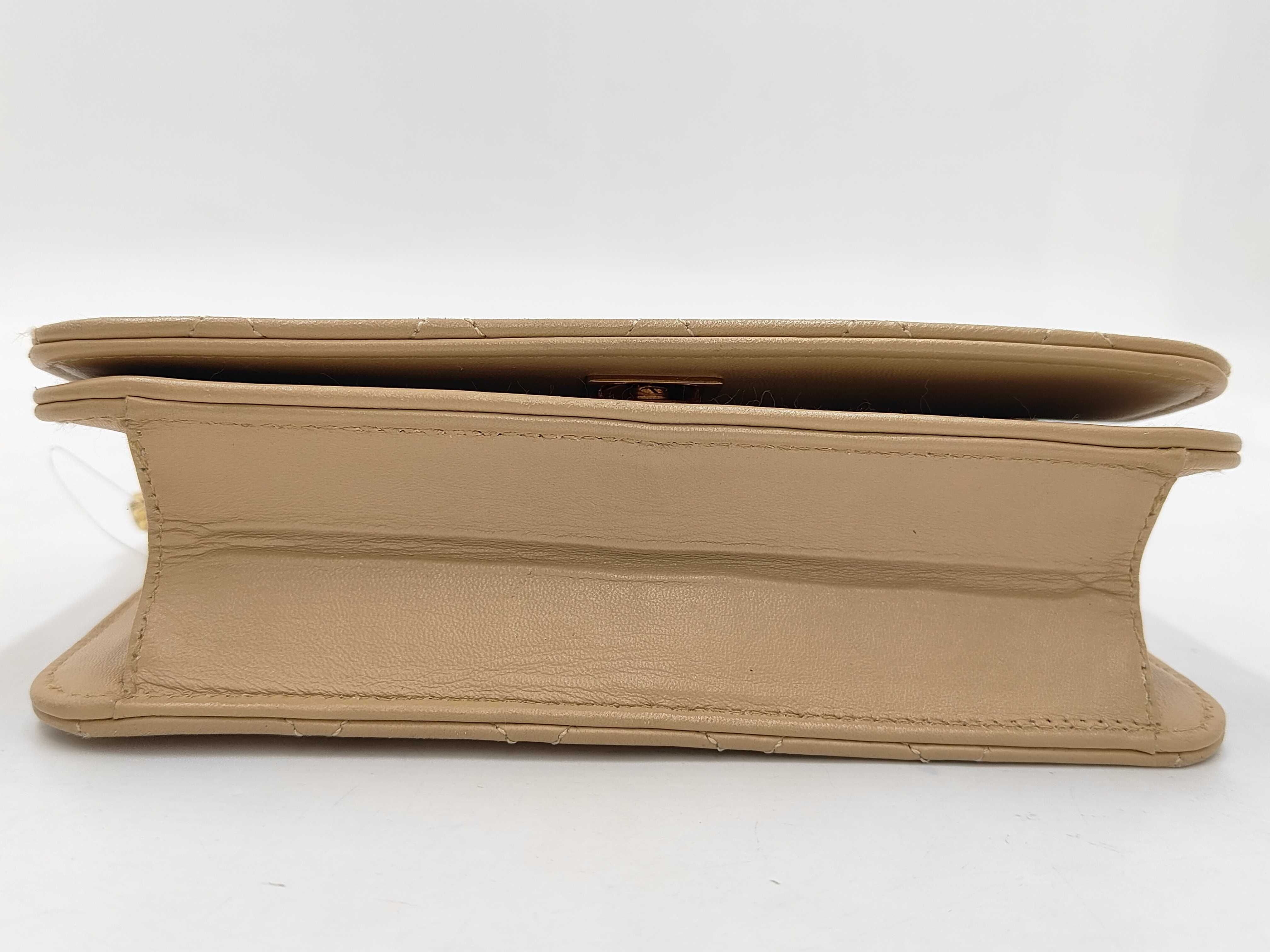 Lambskin Push-Lock Matelassé Chain Shoulder Bag (with repair seal) — view 5