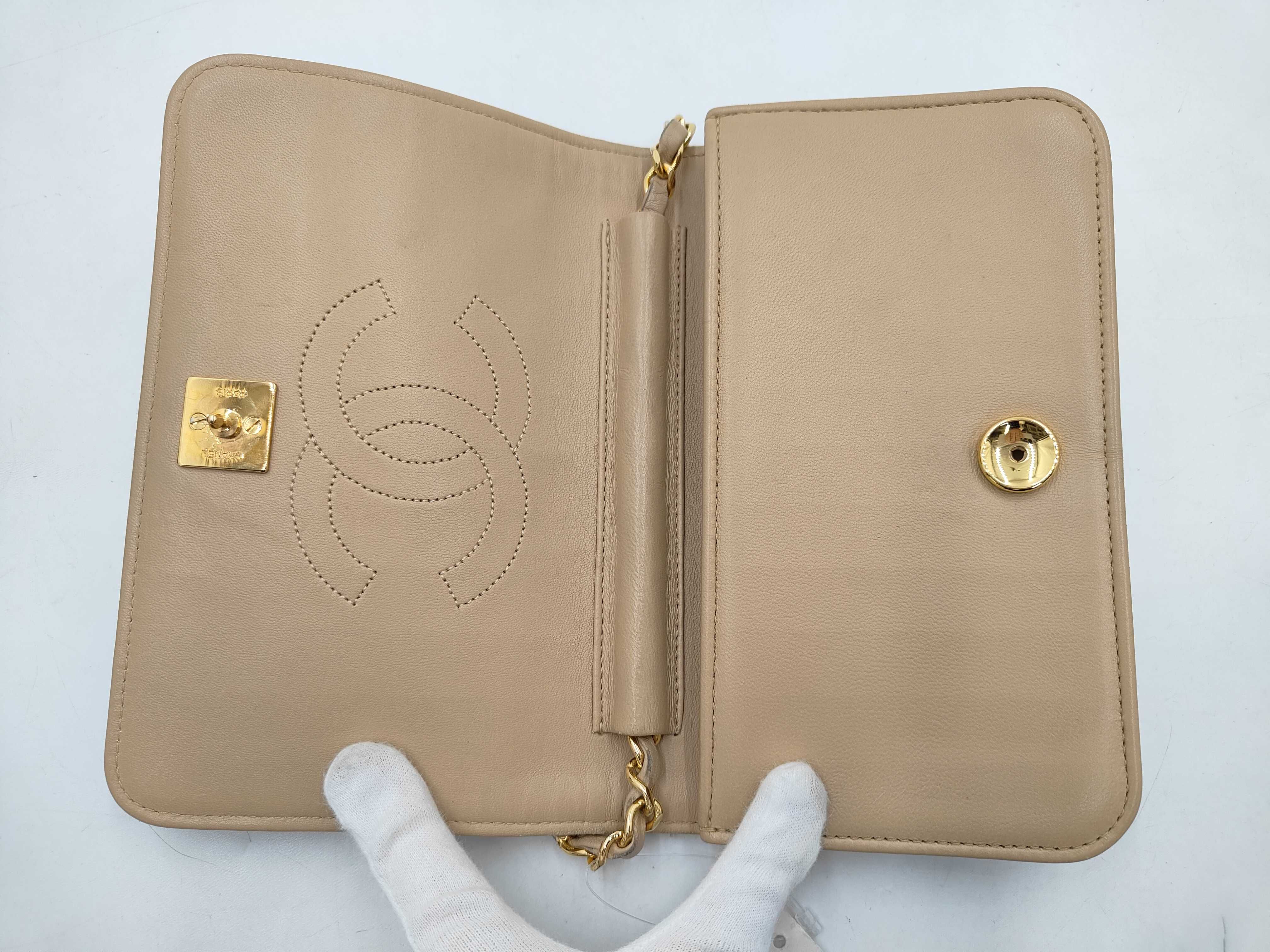 Lambskin Push-Lock Matelassé Chain Shoulder Bag (with repair seal) — view 7