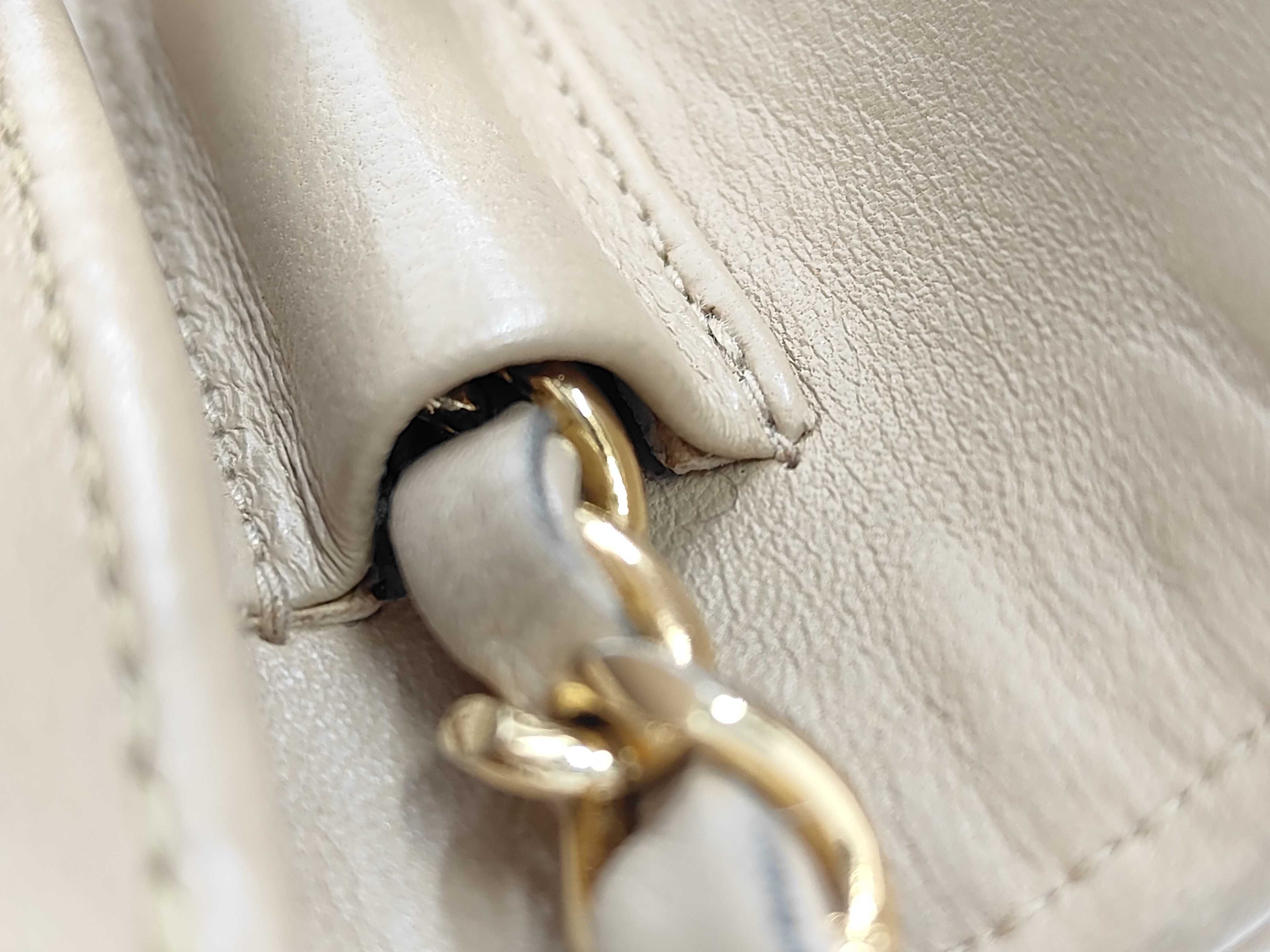 Lambskin Push-Lock Matelassé Chain Shoulder Bag (with repair seal) — view 8