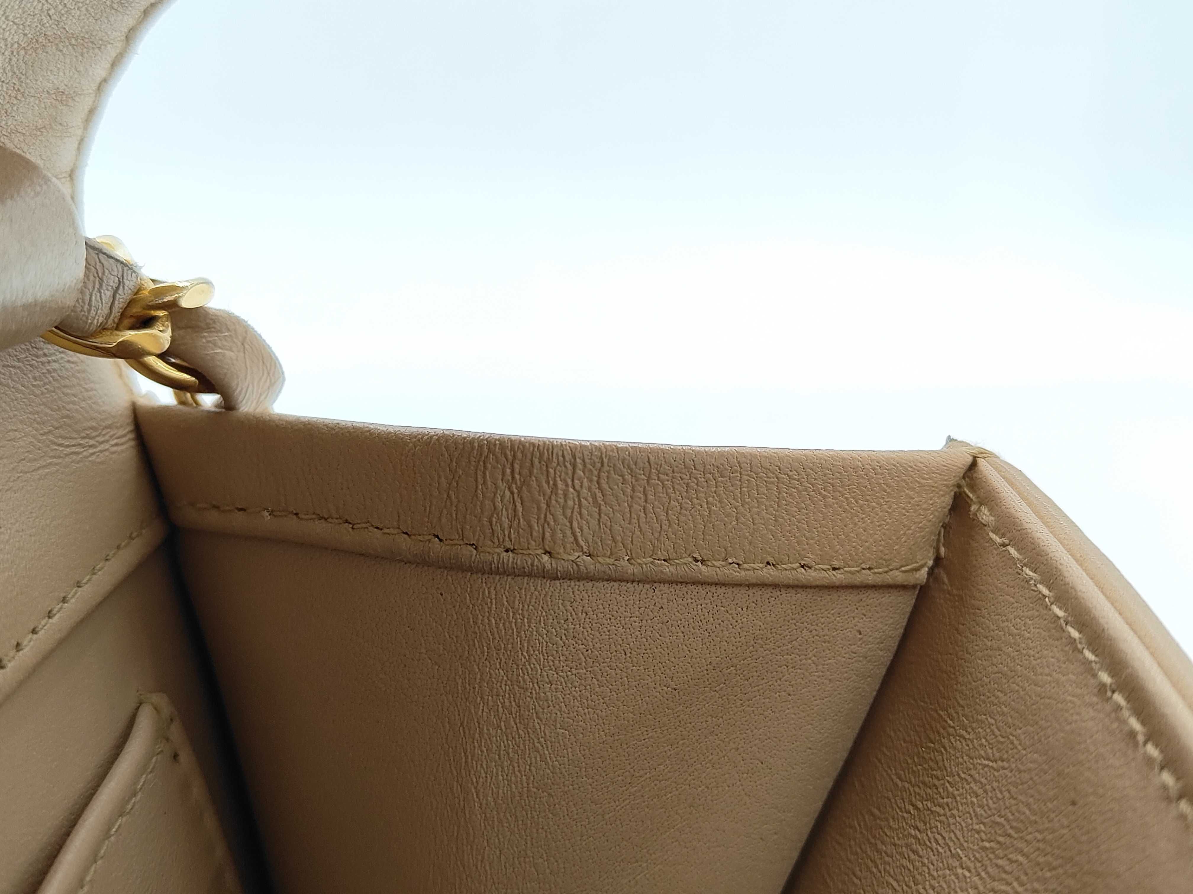 Lambskin Push-Lock Matelassé Chain Shoulder Bag (with repair seal) — view 9