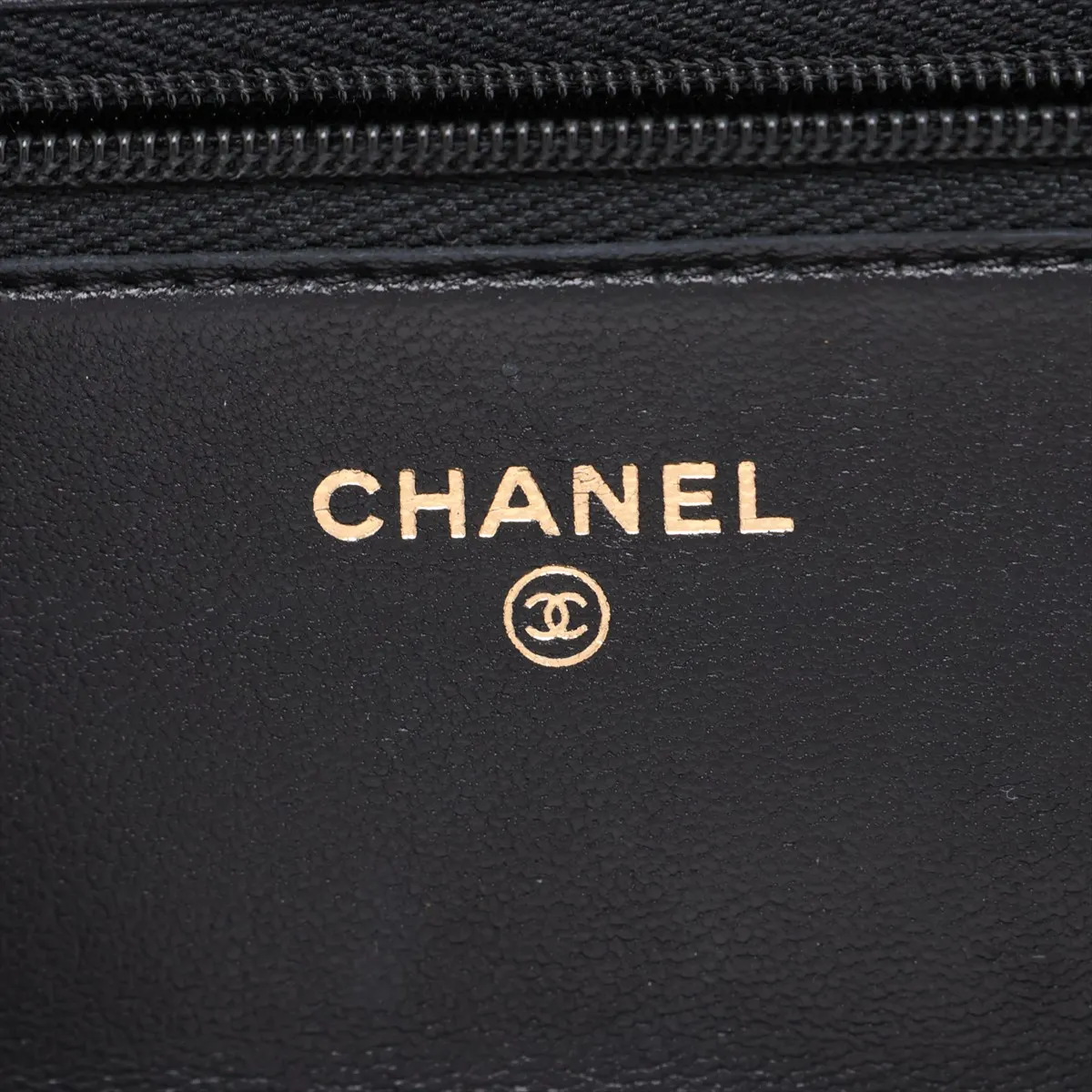 Matelassé Lambskin Chain Wallet, Black with Gold Hardware, 31110767, Serial Number 31 — view 14