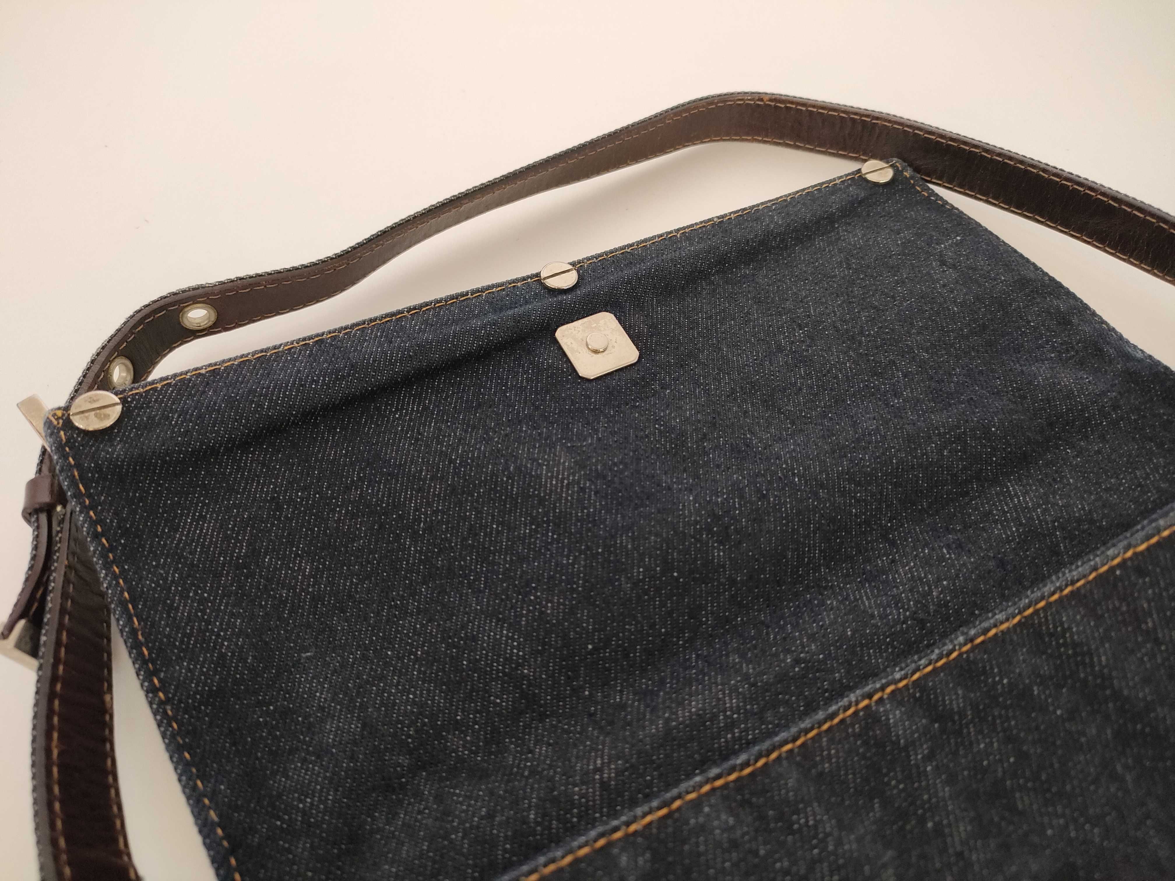 Silver Plate Denim Shoulder Bag — view 8