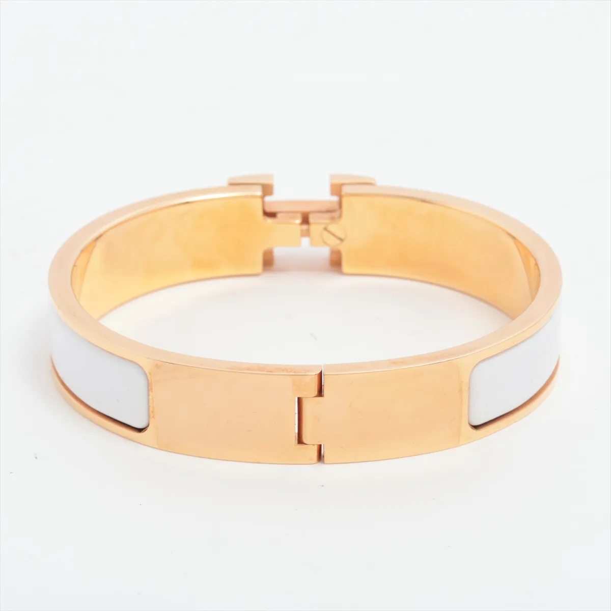 Click H Fan FI0149 Bangle GP x Enamel Gold x White — view 2