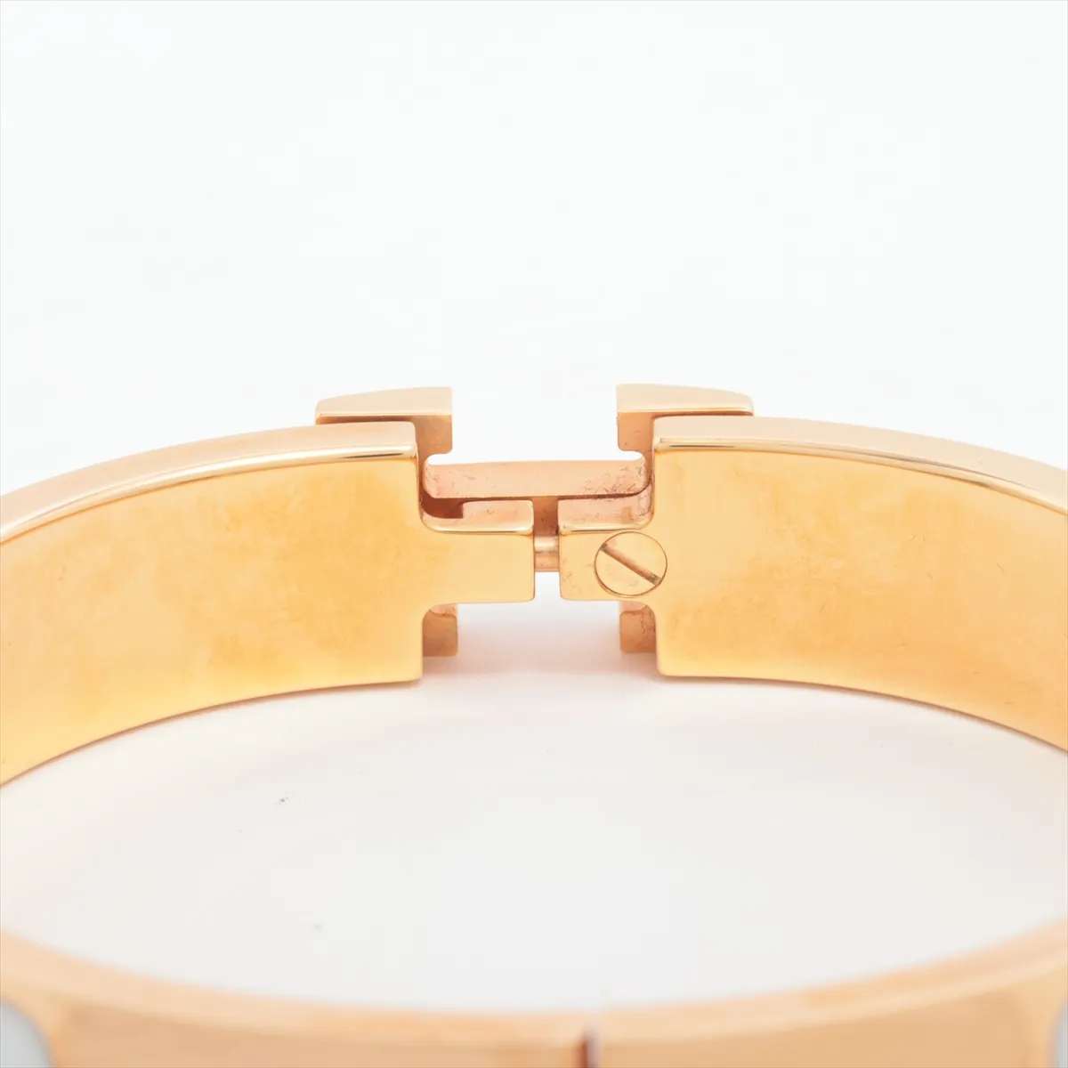 Click H Fan FI0149 Bangle GP x Enamel Gold x White — view 4