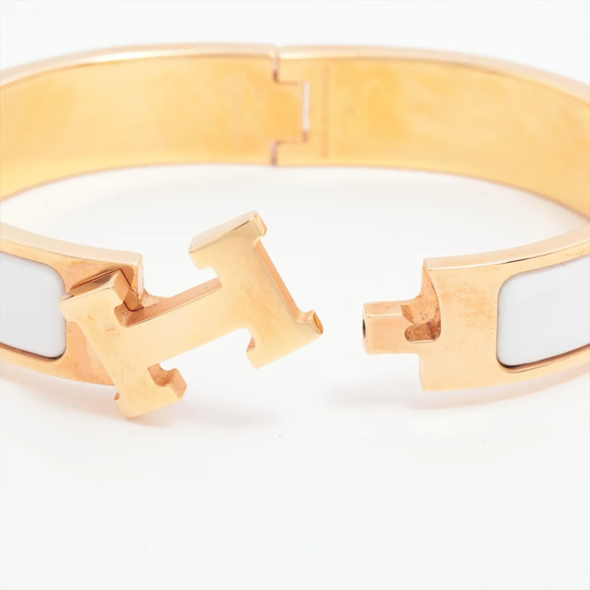 Click H Fan FI0149 Bangle GP x Enamel Gold x White — view 5