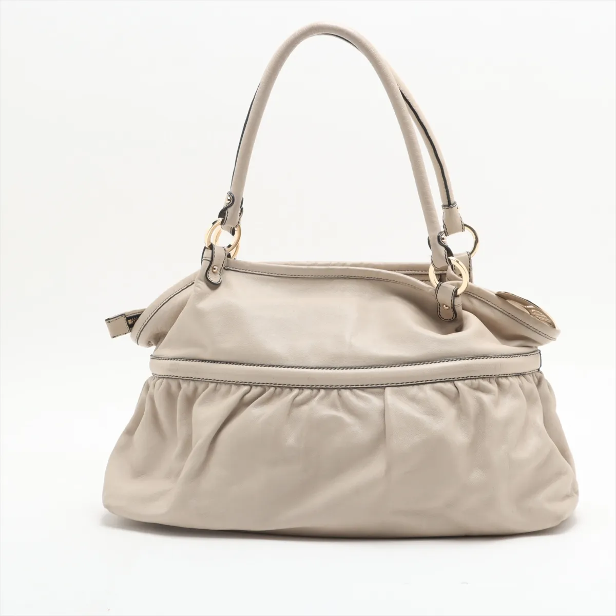 Chef Bag Leather Handbag Beige 8BH186 — view 2