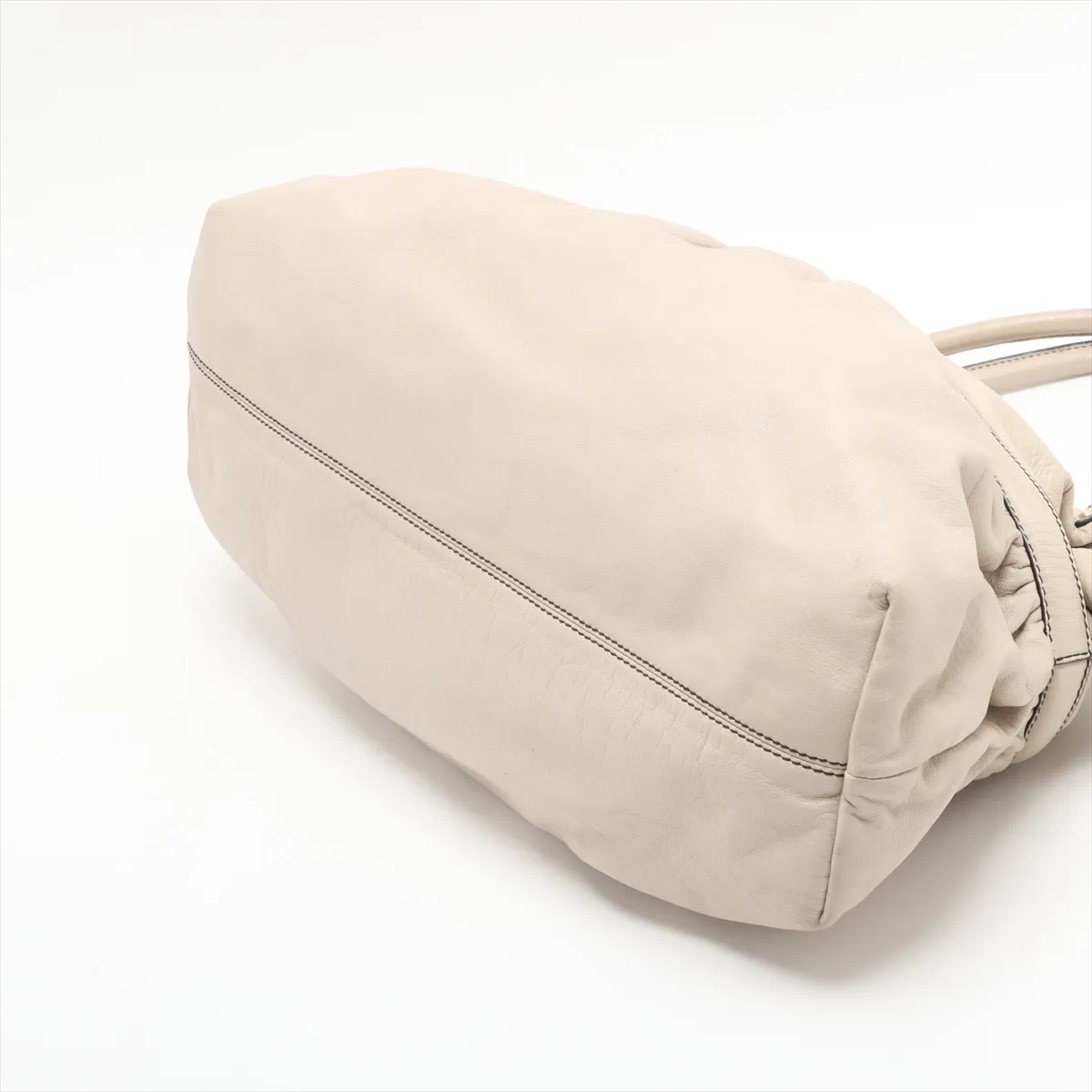 Chef Bag Leather Handbag Beige 8BH186 — view 3
