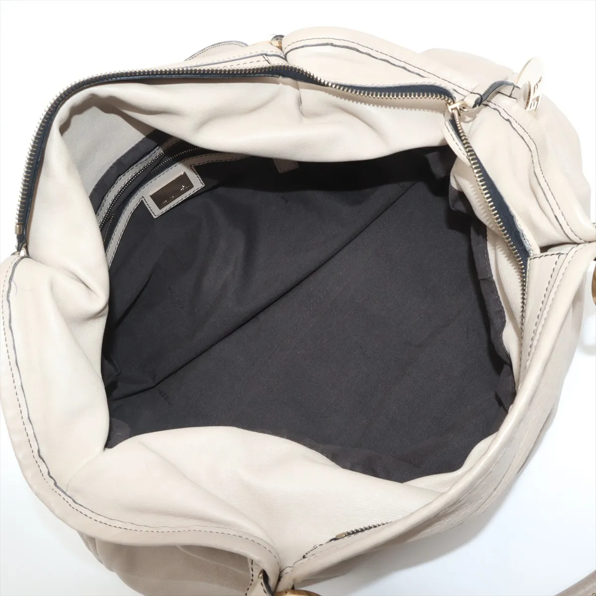 Chef Bag Leather Handbag Beige 8BH186 — view 7