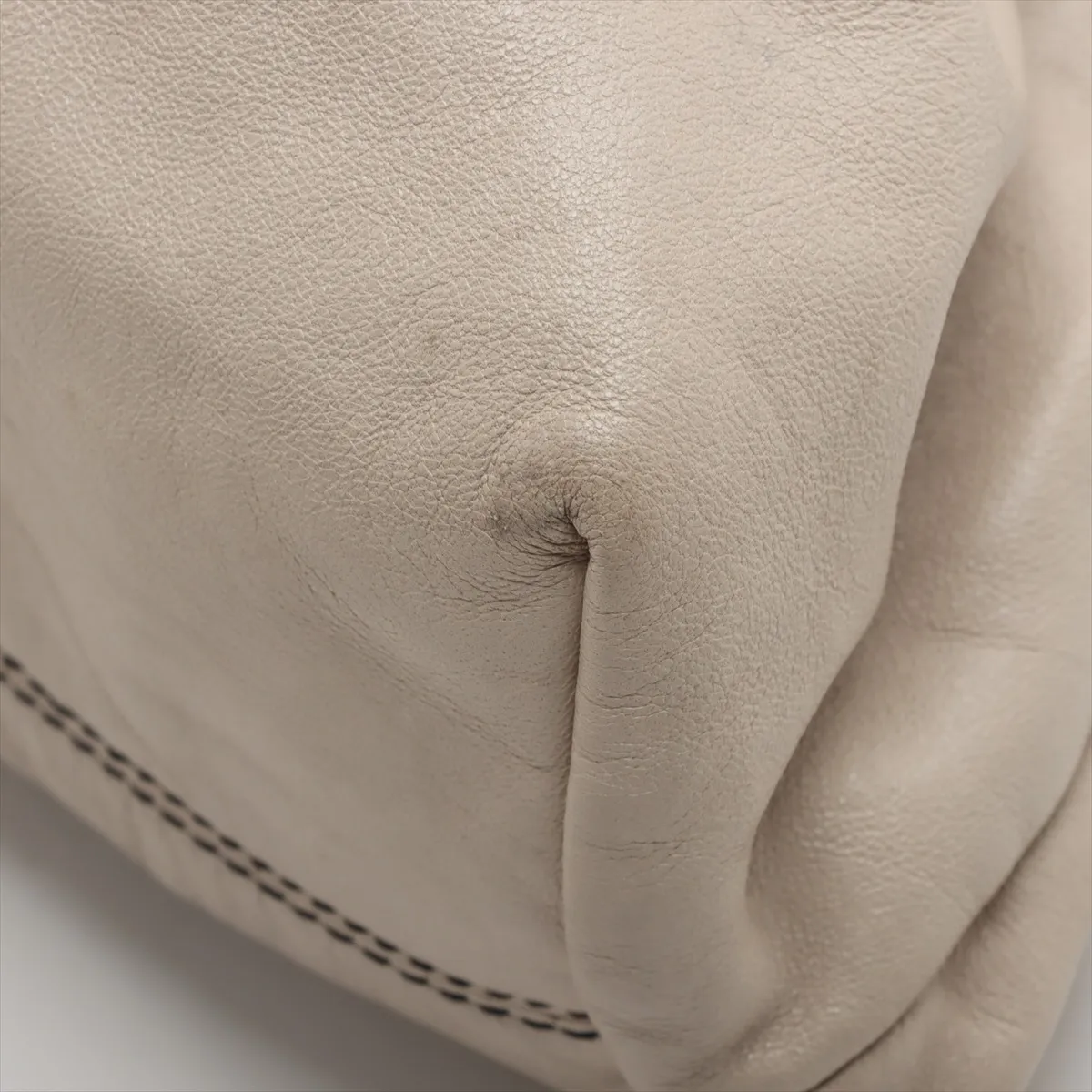 Chef Bag Leather Handbag Beige 8BH186 — view 10