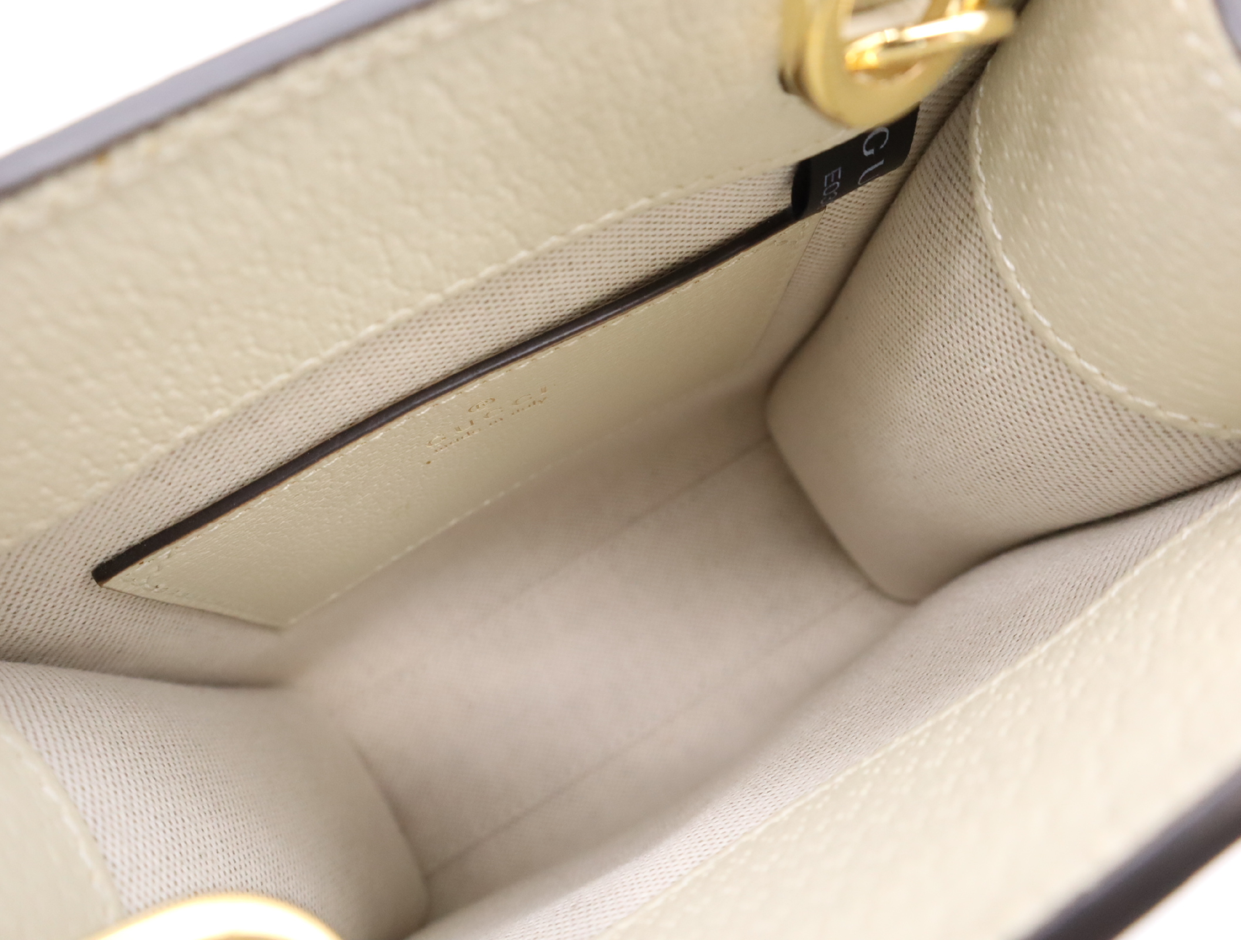 699406 PVC x Leather Gucci x Pikarar GG Supreme 2-Way Handbag Beige x White with Shoulder Strap — view 12