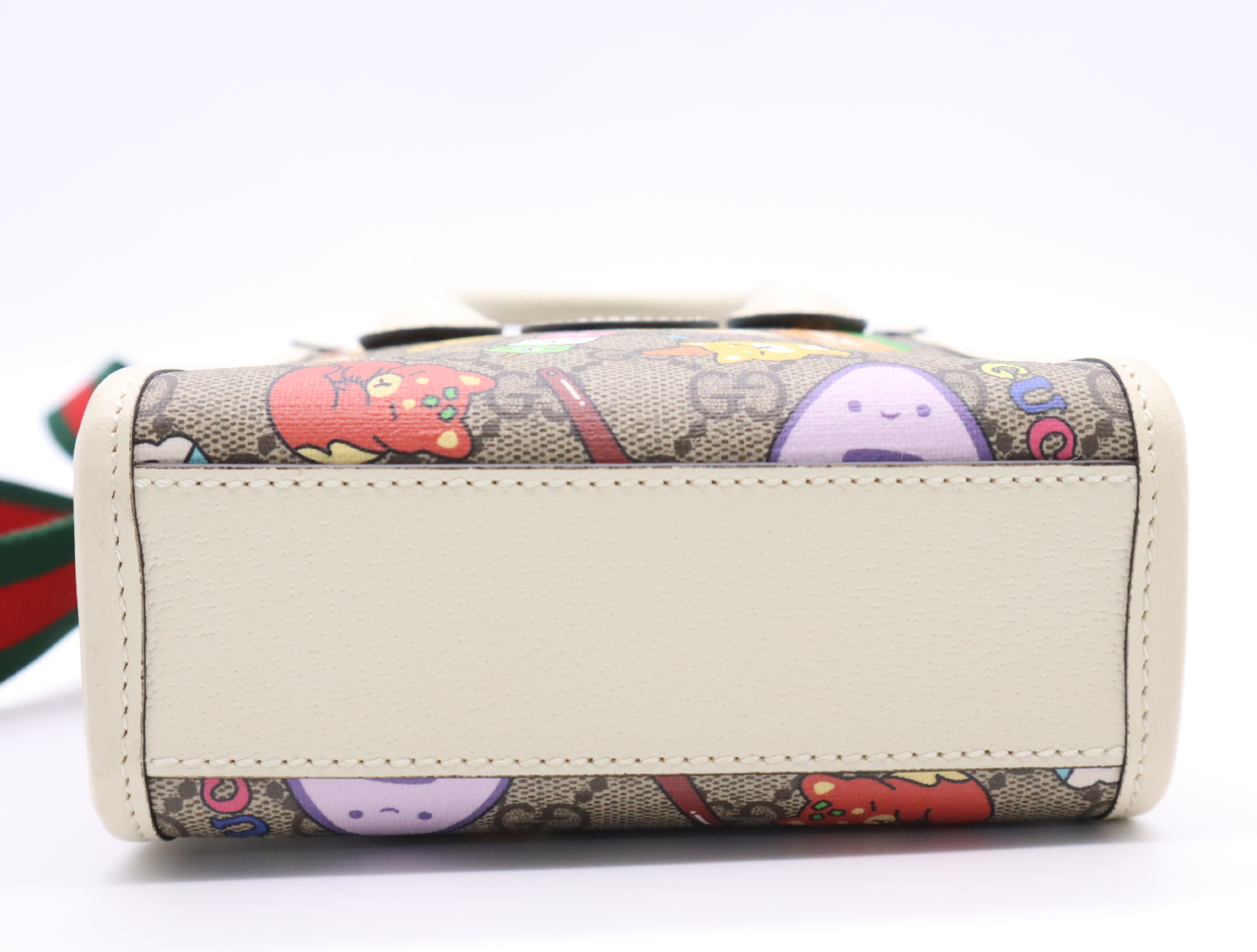 699406 PVC x Leather Gucci x Pikarar GG Supreme 2-Way Handbag Beige x White with Shoulder Strap — view 4