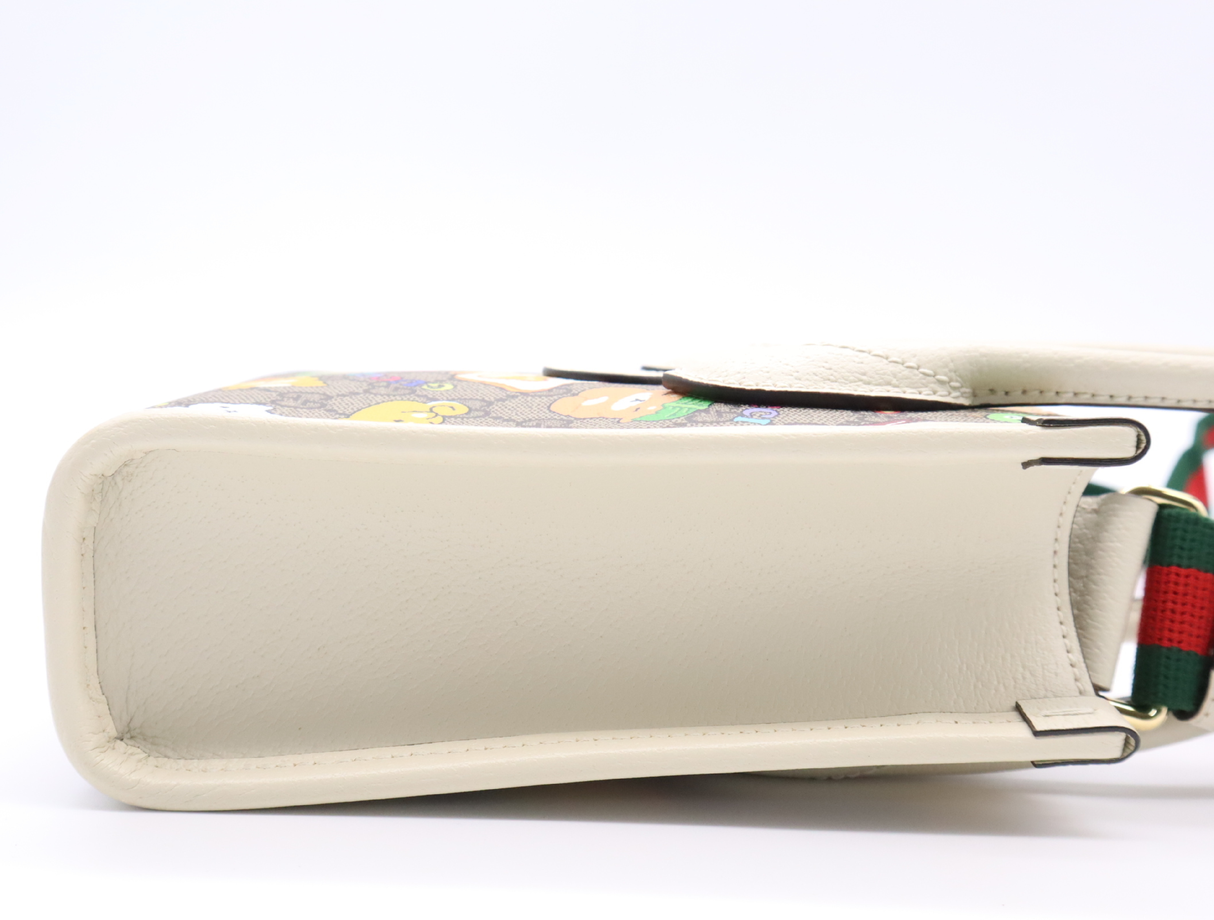699406 PVC x Leather Gucci x Pikarar GG Supreme 2-Way Handbag Beige x White with Shoulder Strap — view 5