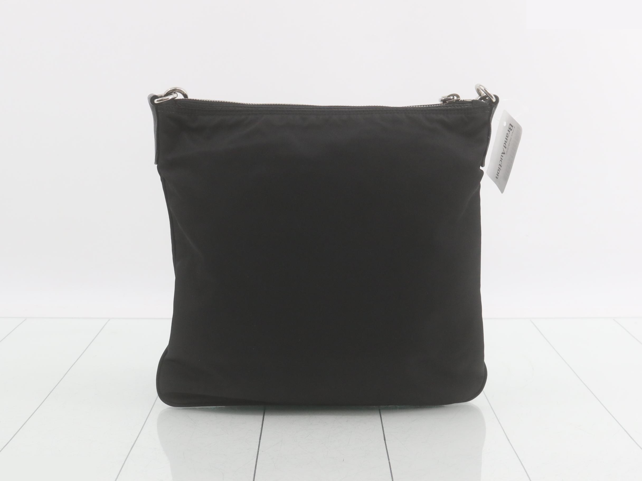 Shoulder bag, black nylon — view 2