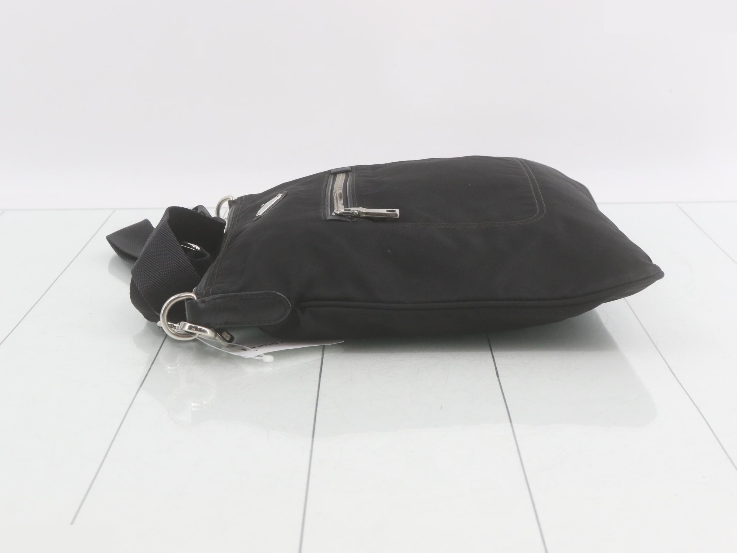 Shoulder bag, black nylon — view 4