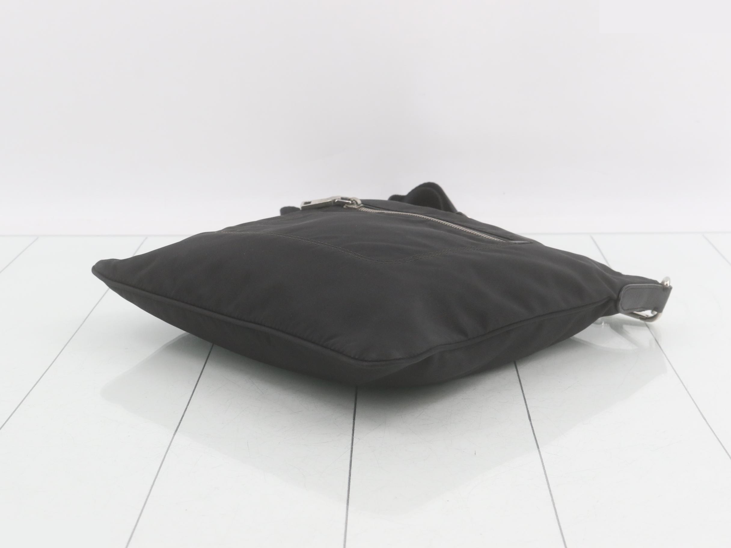 Shoulder bag, black nylon — view 6