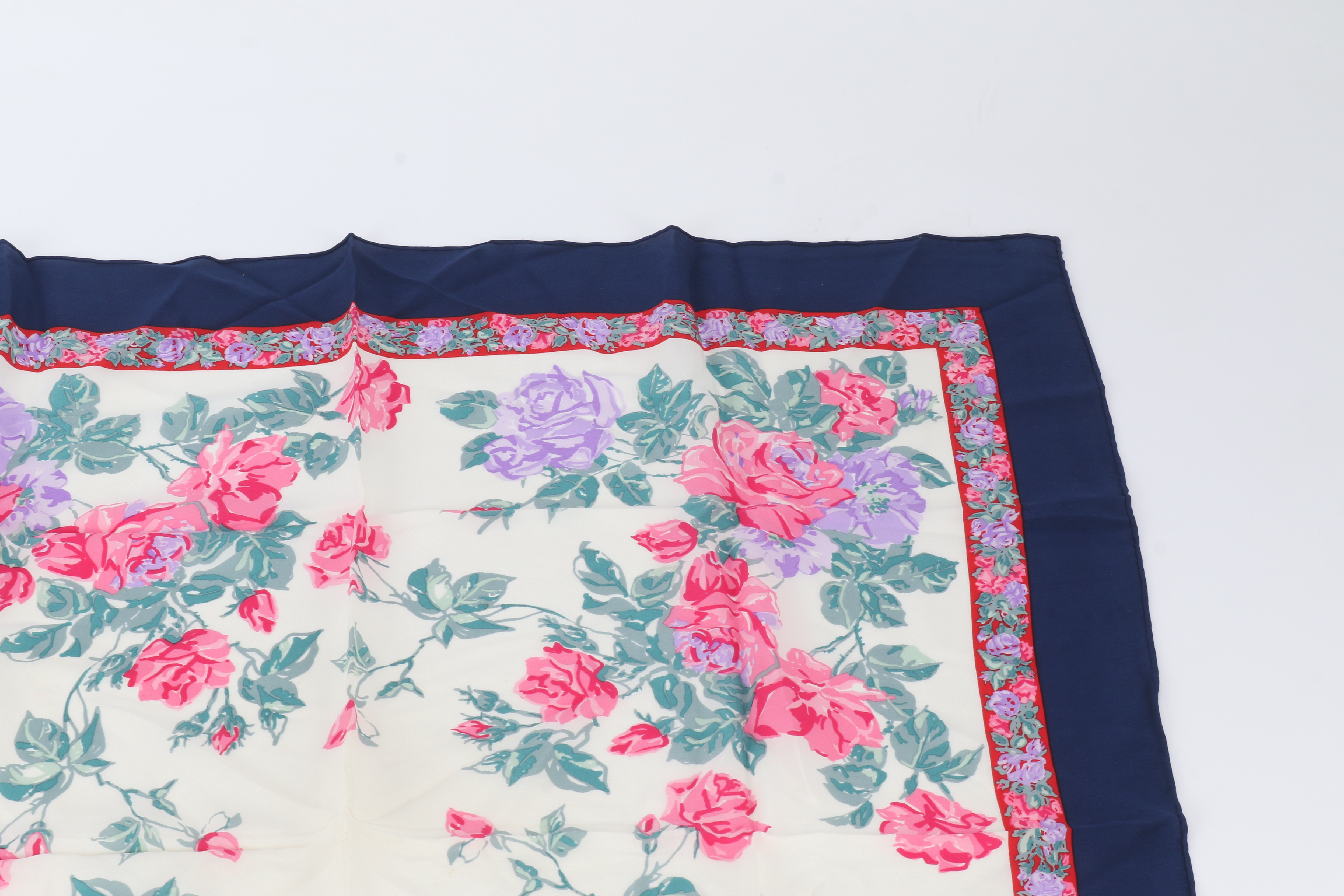 floral print scarf with tag, 100% silk, other accessories. — view 2