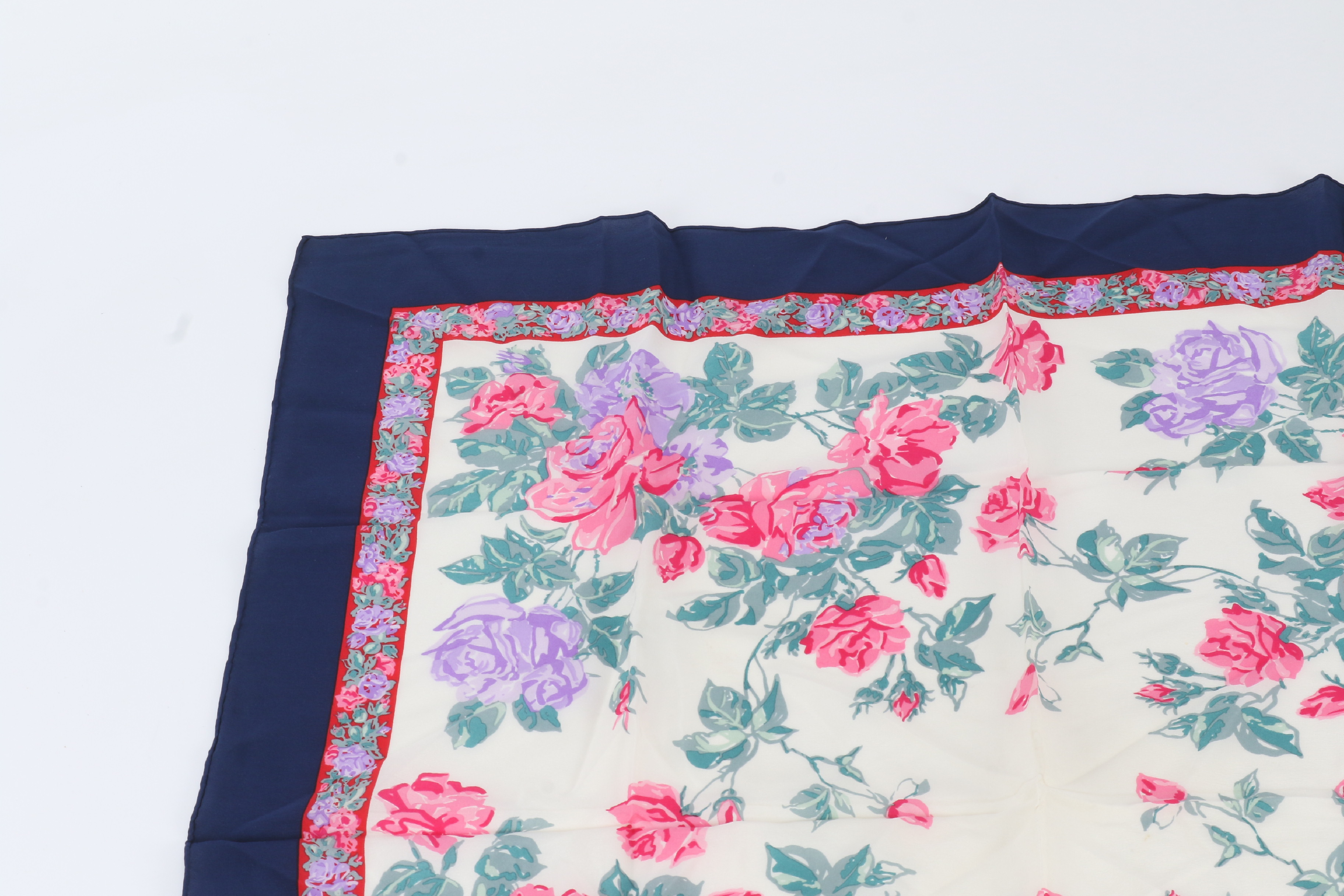 floral print scarf with tag, 100% silk, other accessories. — view 3