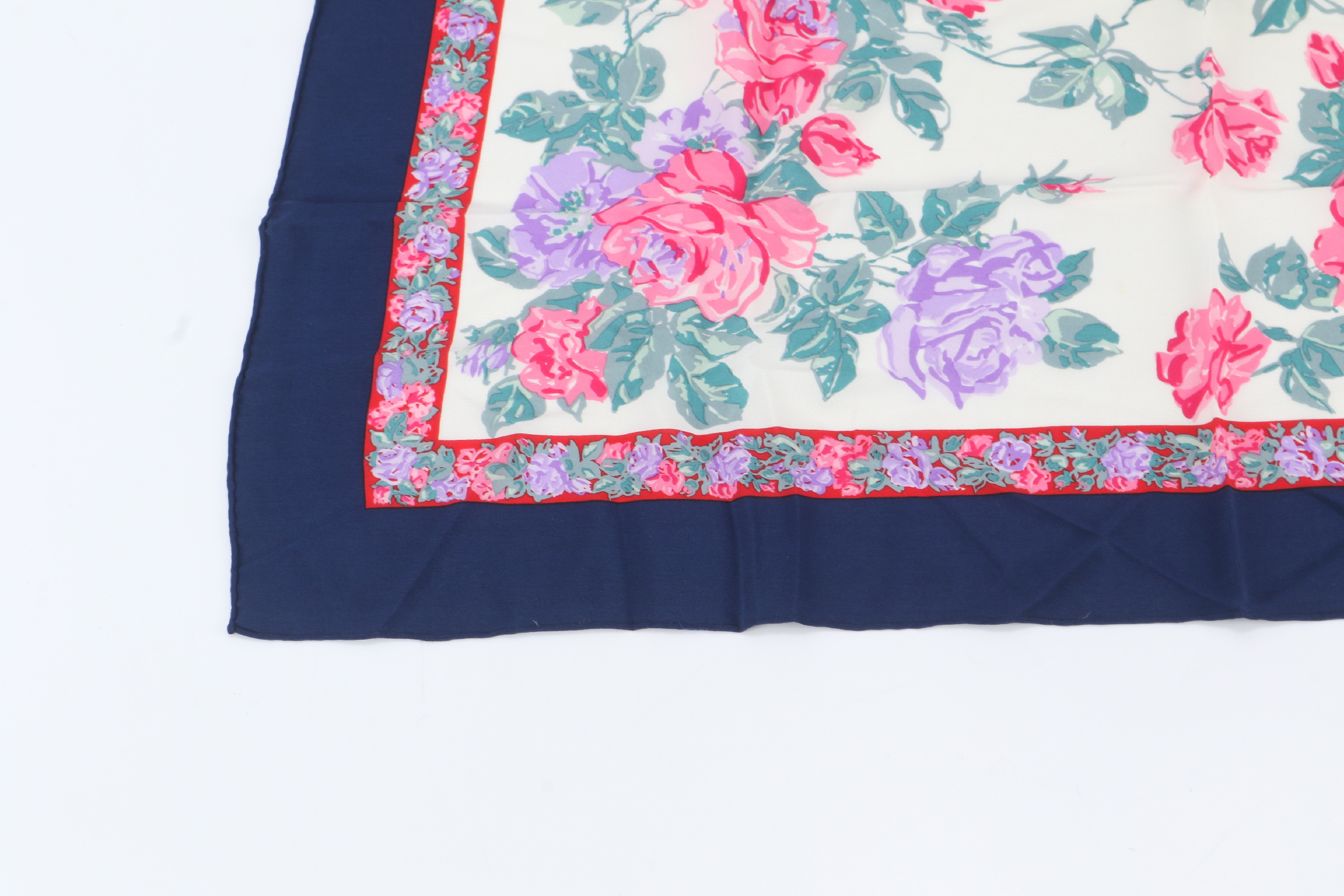 floral print scarf with tag, 100% silk, other accessories. — view 4