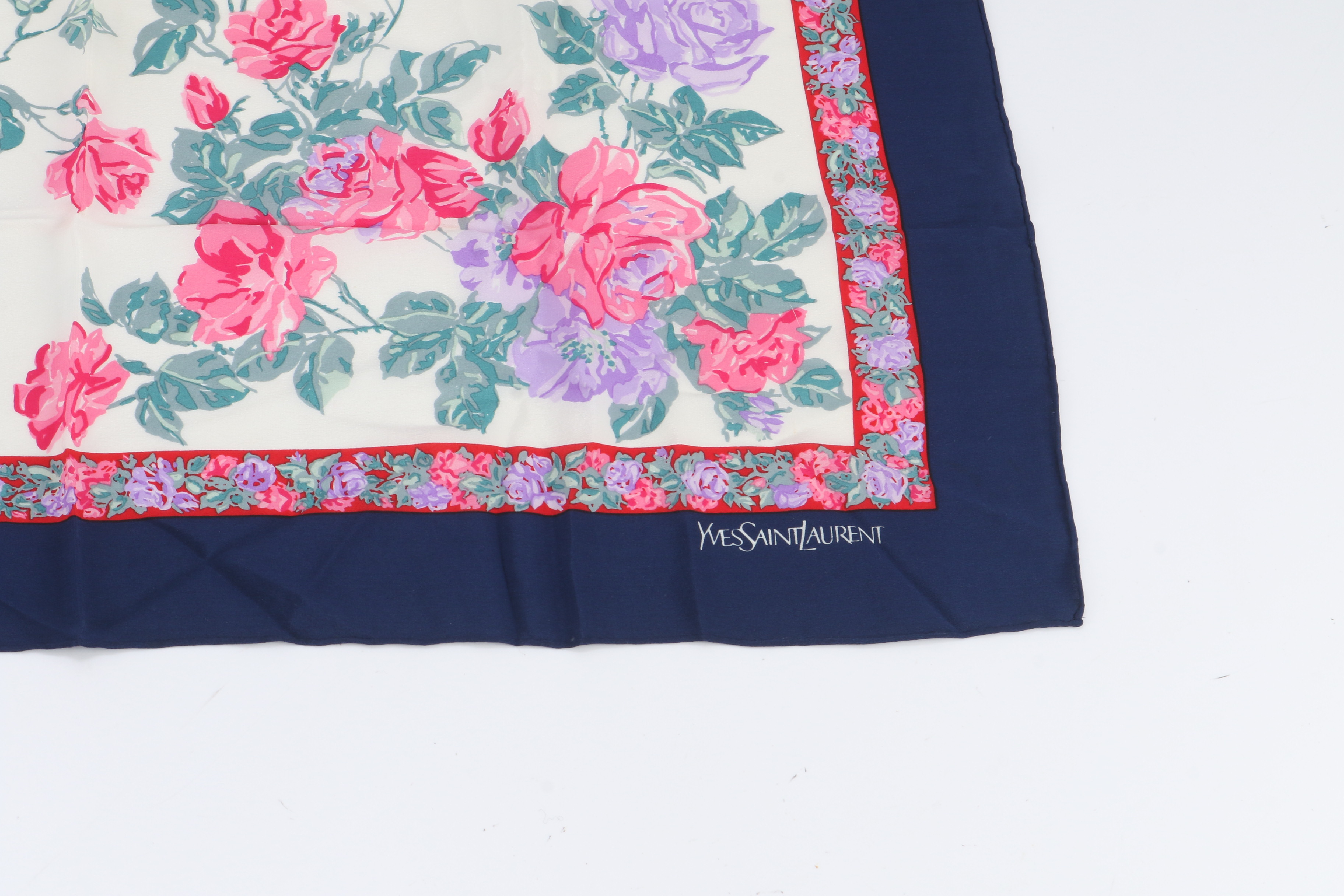 floral print scarf with tag, 100% silk, other accessories. — view 5