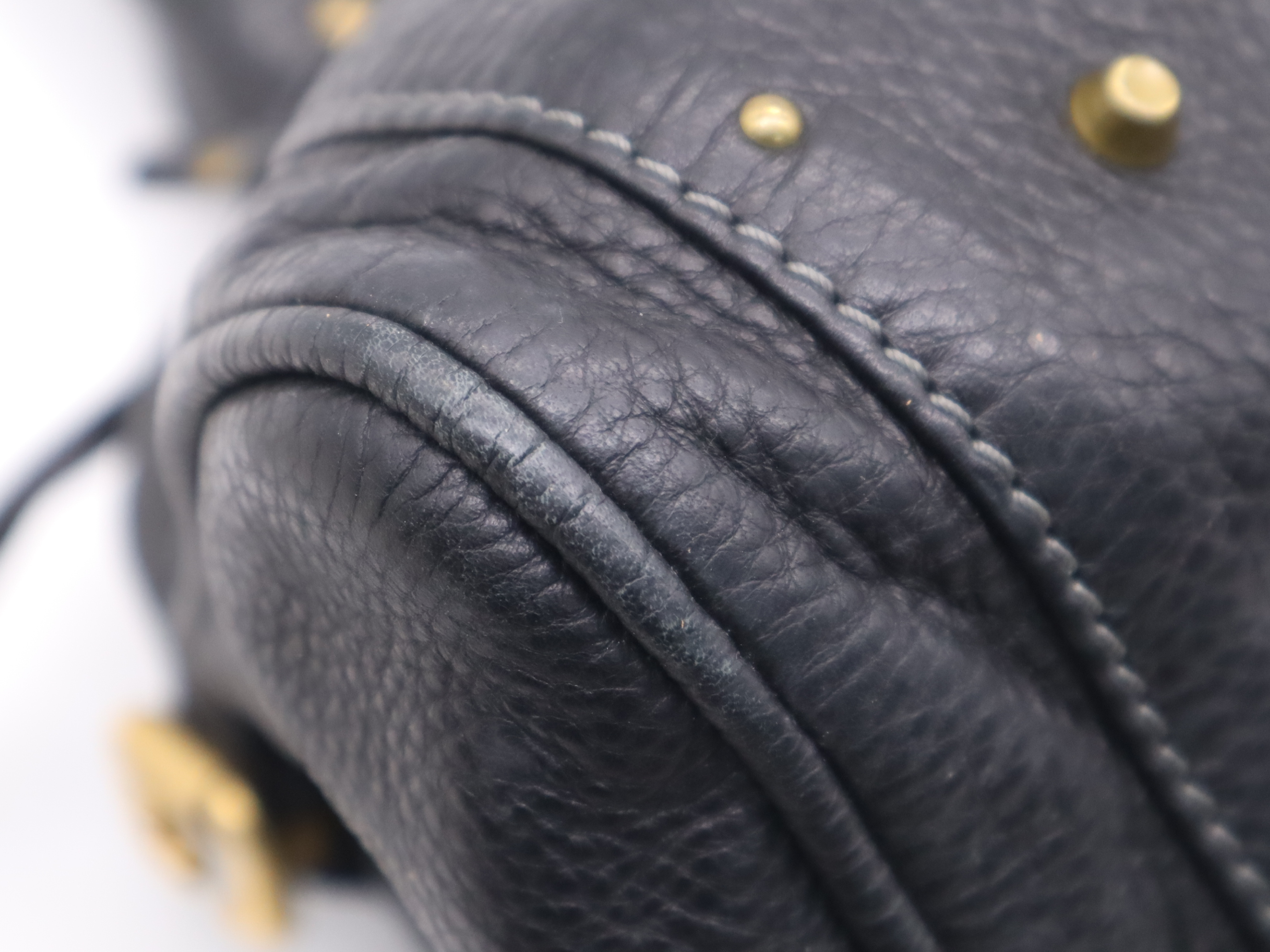 Leather Paddington Handbag with Leather Padlock, Key, and Dust Bag - Black Handbag — view 11