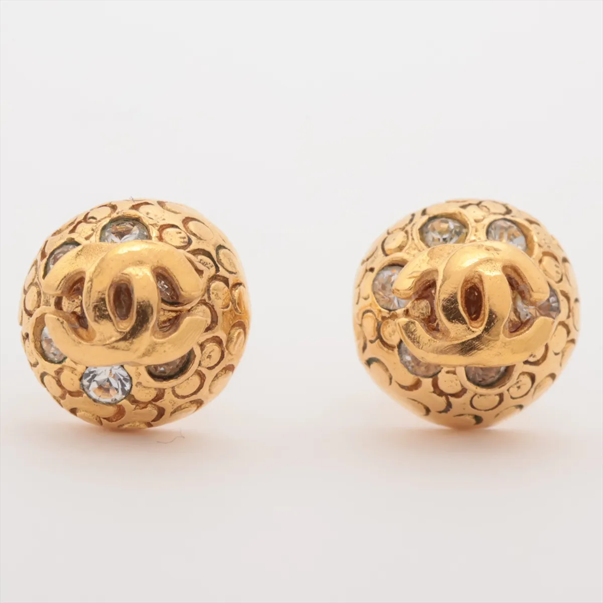 Cocomark Earrings (for both ears) GP x Rhinestone Gold