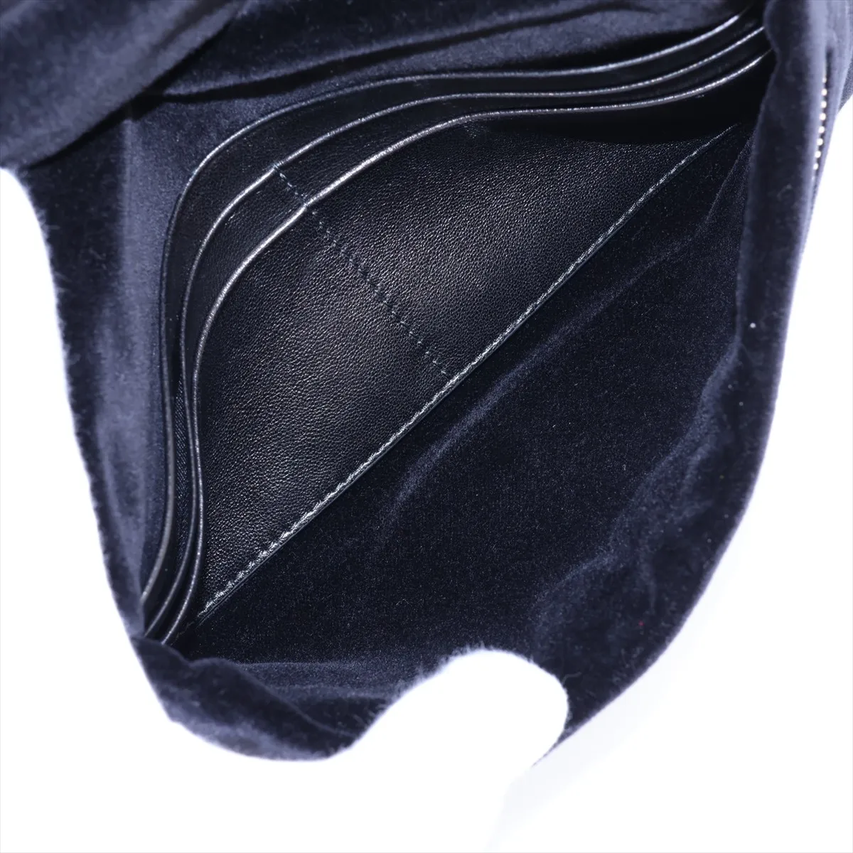 1MS001 Velour Long Wallet Black Velvet Ricamo — view 4