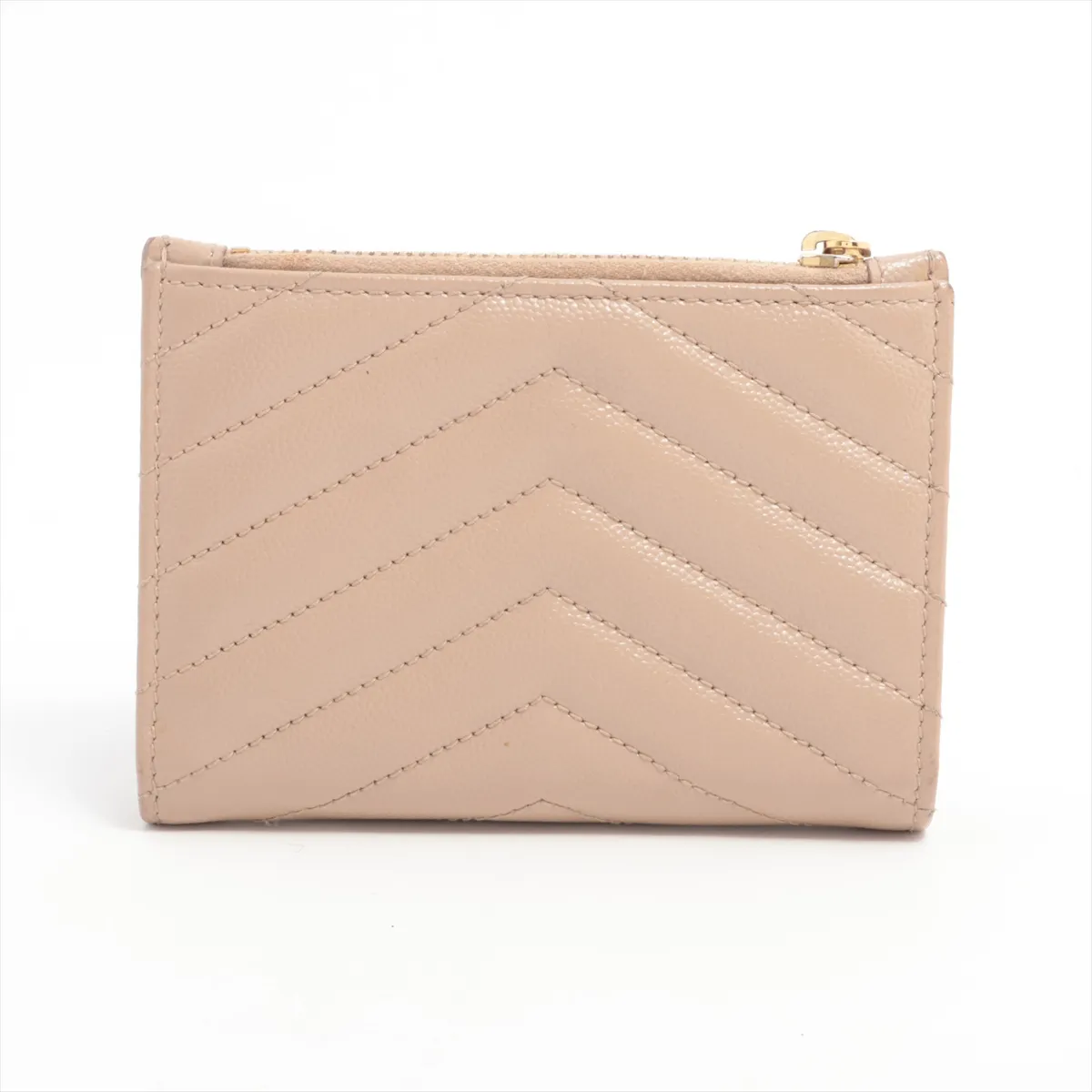 V Stitch YBL668287 Leather Compact Wallet Beige — view 2