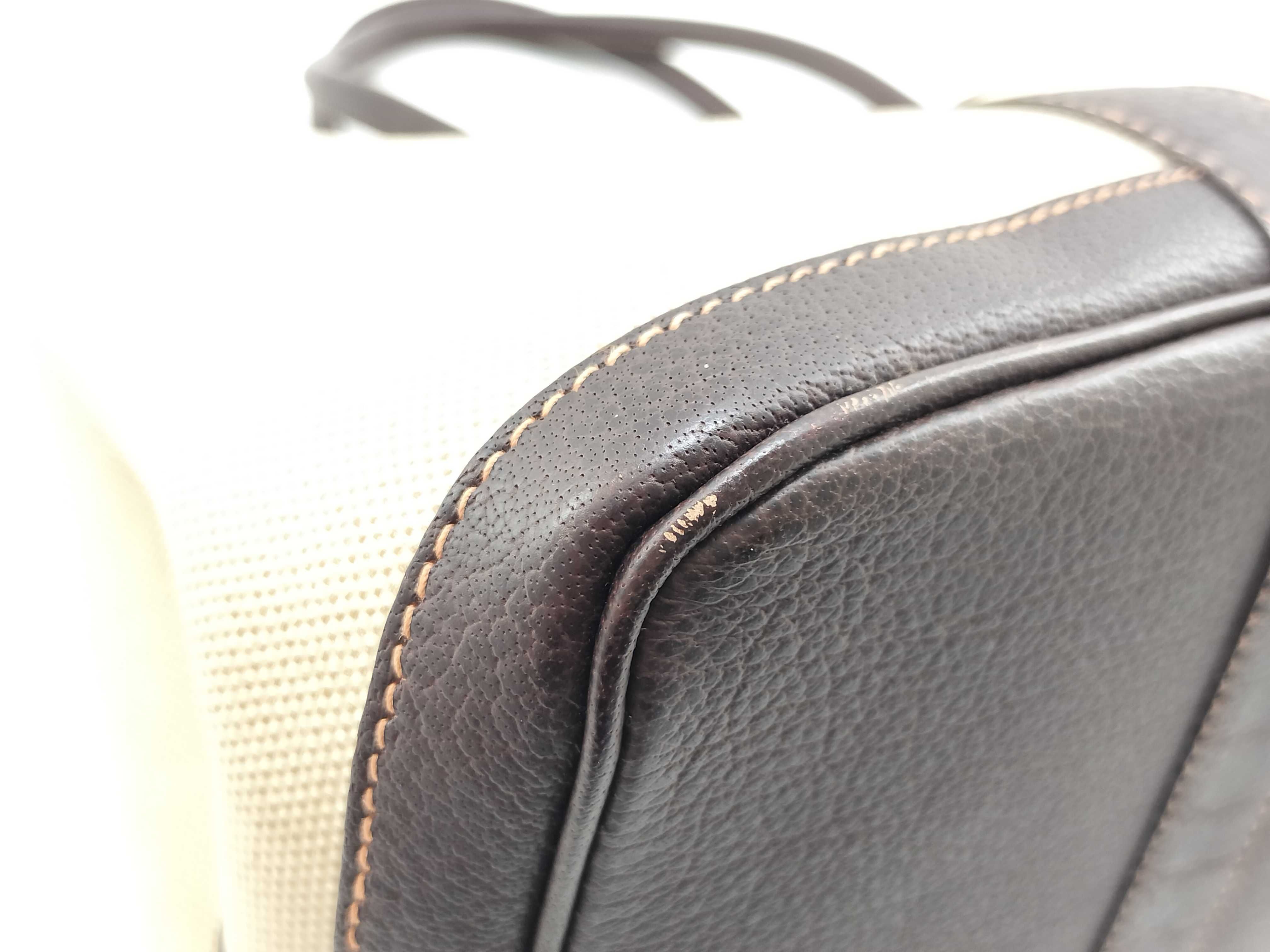 Garden Party PM Toile Leather Brown F Stamp Tote Bag — view 5