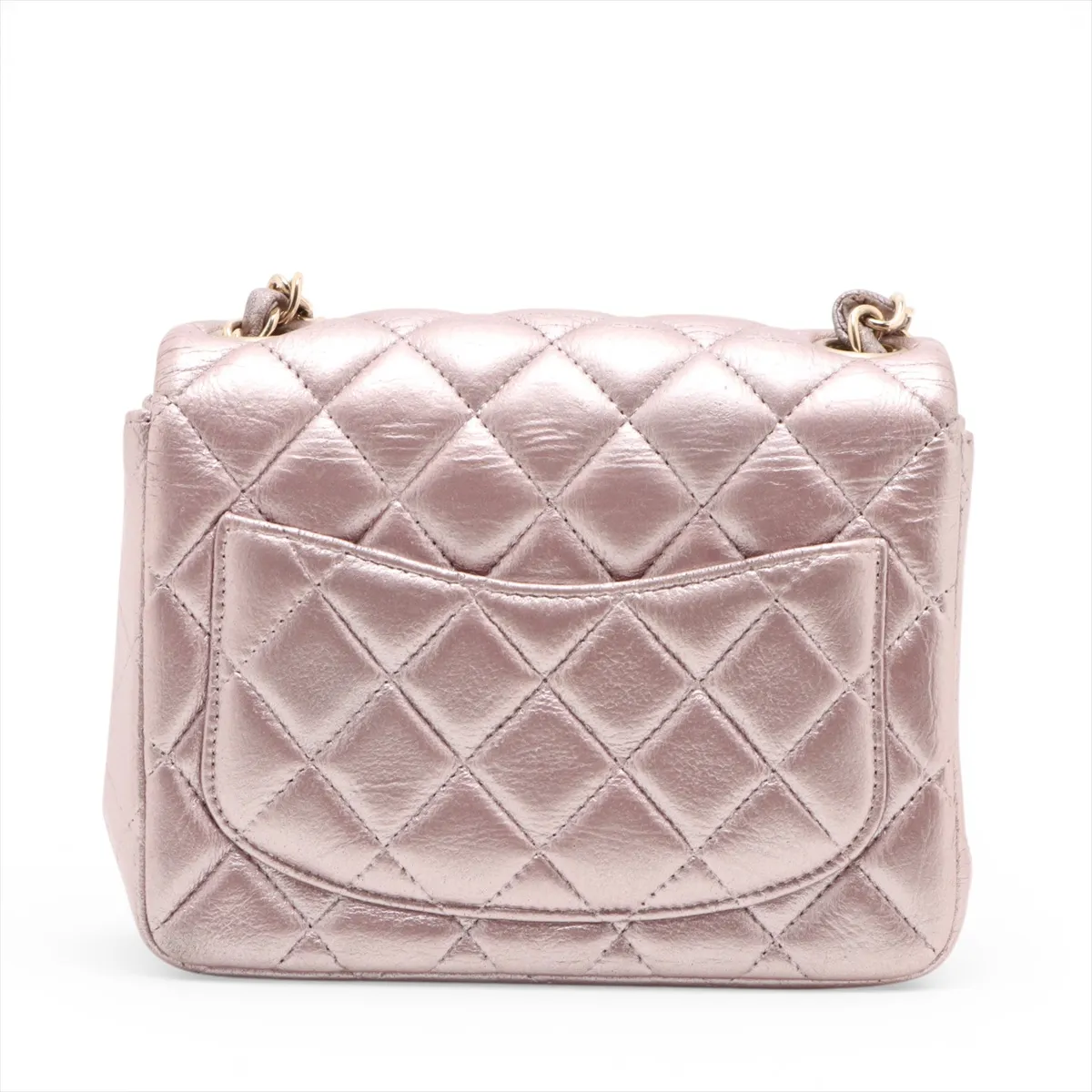 Mini Matelasse 17 Leather Single Flap Single Chain Bag Pink Silver Hardware A35200 — view 2