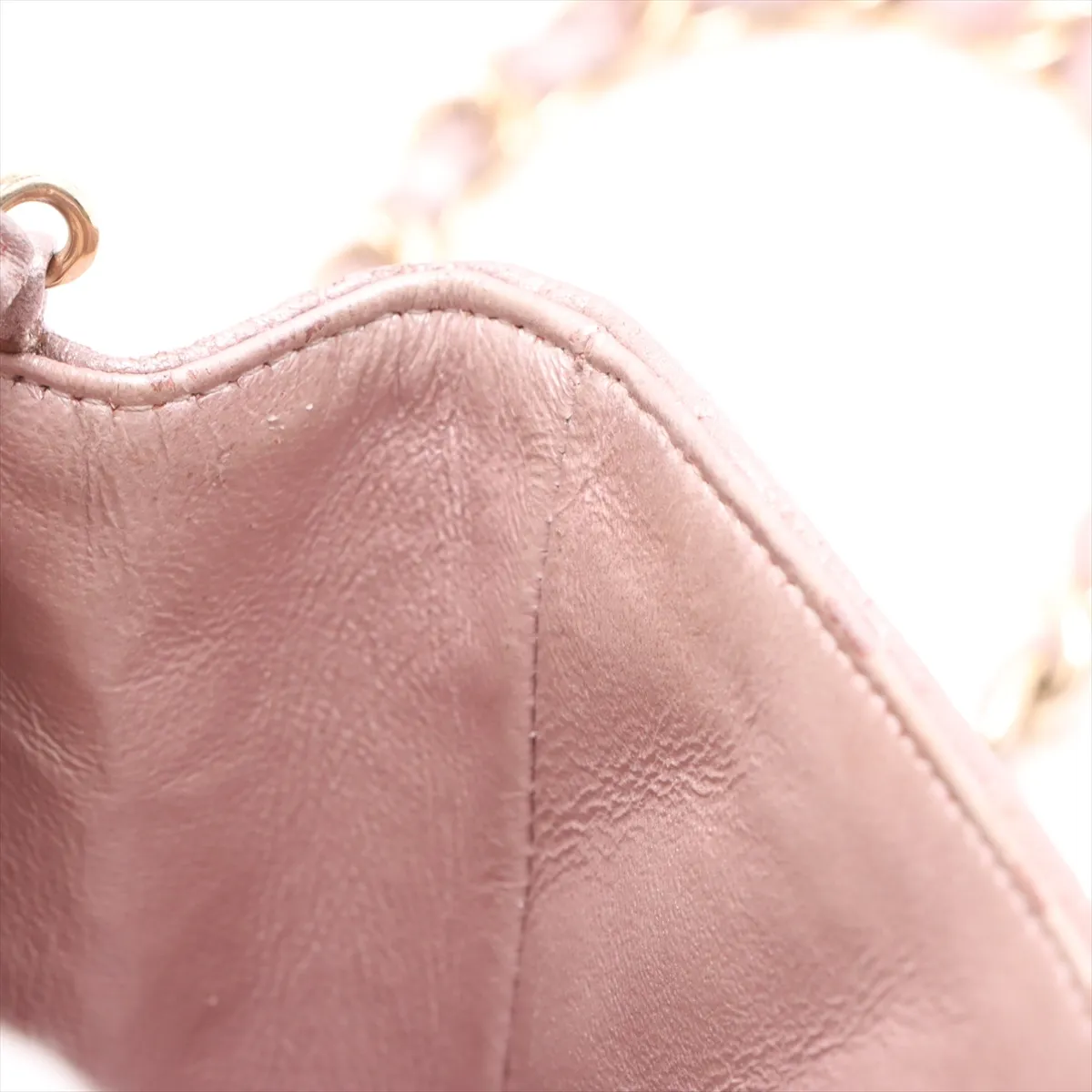 Mini Matelasse 17 Leather Single Flap Single Chain Bag Pink Silver Hardware A35200 — view 12