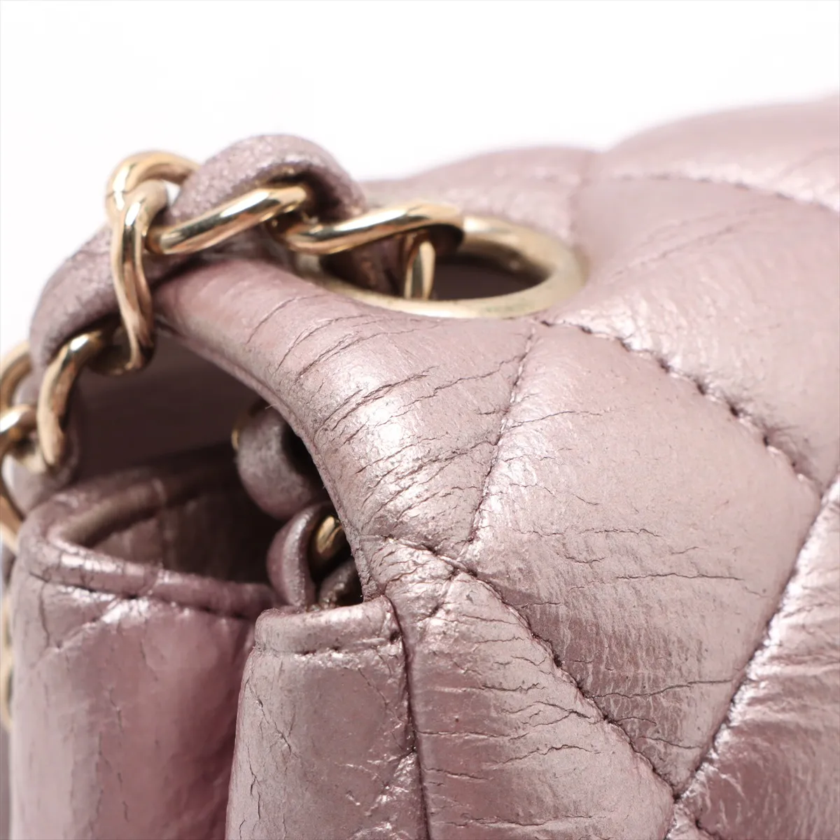 Mini Matelasse 17 Leather Single Flap Single Chain Bag Pink Silver Hardware A35200 — view 15