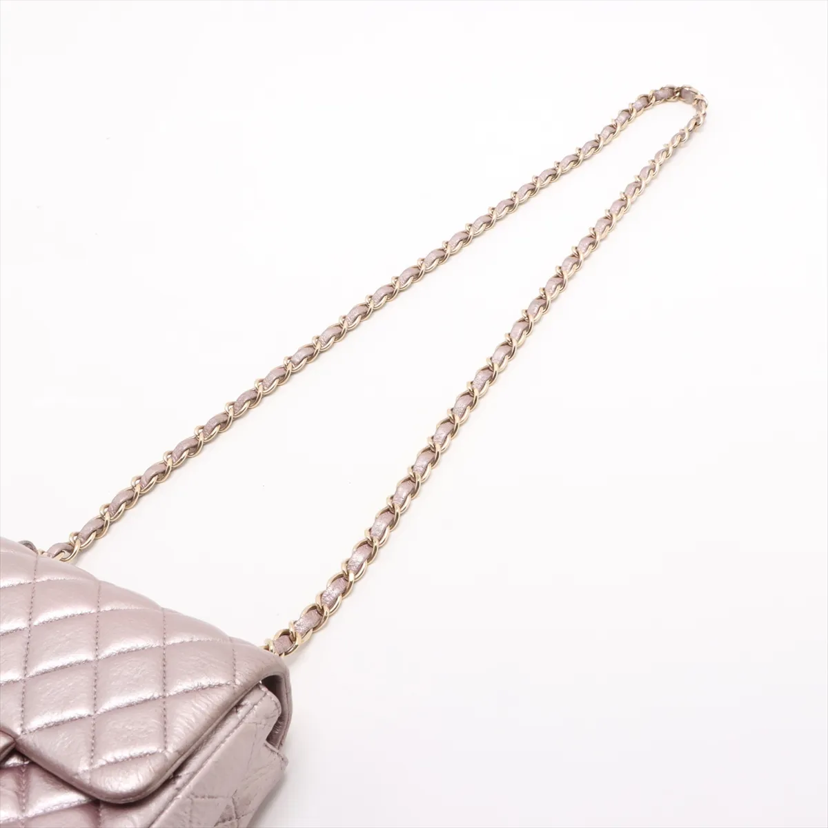 Mini Matelasse 17 Leather Single Flap Single Chain Bag Pink Silver Hardware A35200 — view 5