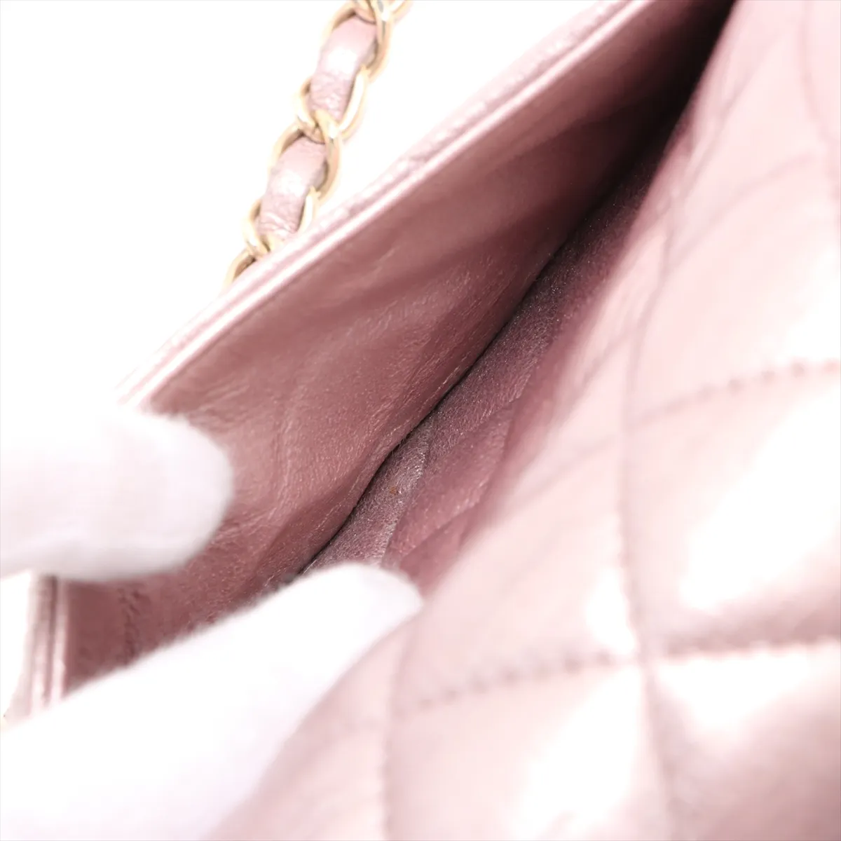 Mini Matelasse 17 Leather Single Flap Single Chain Bag Pink Silver Hardware A35200 — view 9