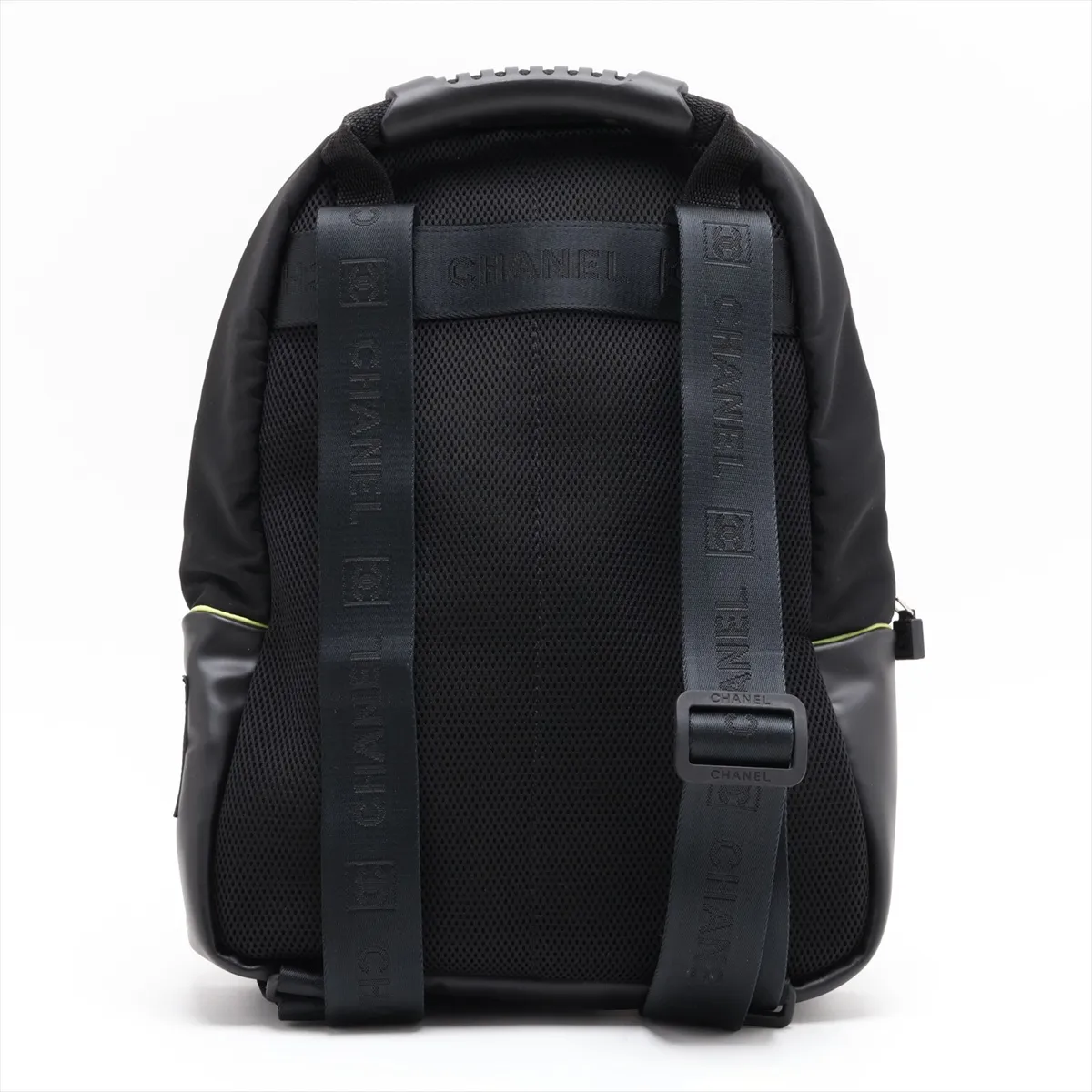 Sport Line Nylon x Leather Backpack, Black with Silver Hardware, 9546291, Series 9 — view 2